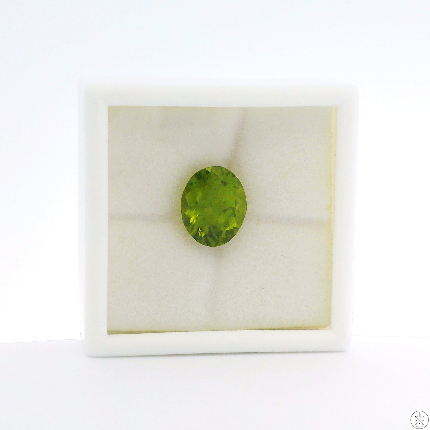 3.55 Carat Natural Peridot 11 x 9 mm Oval Faceted Gemstone Loose