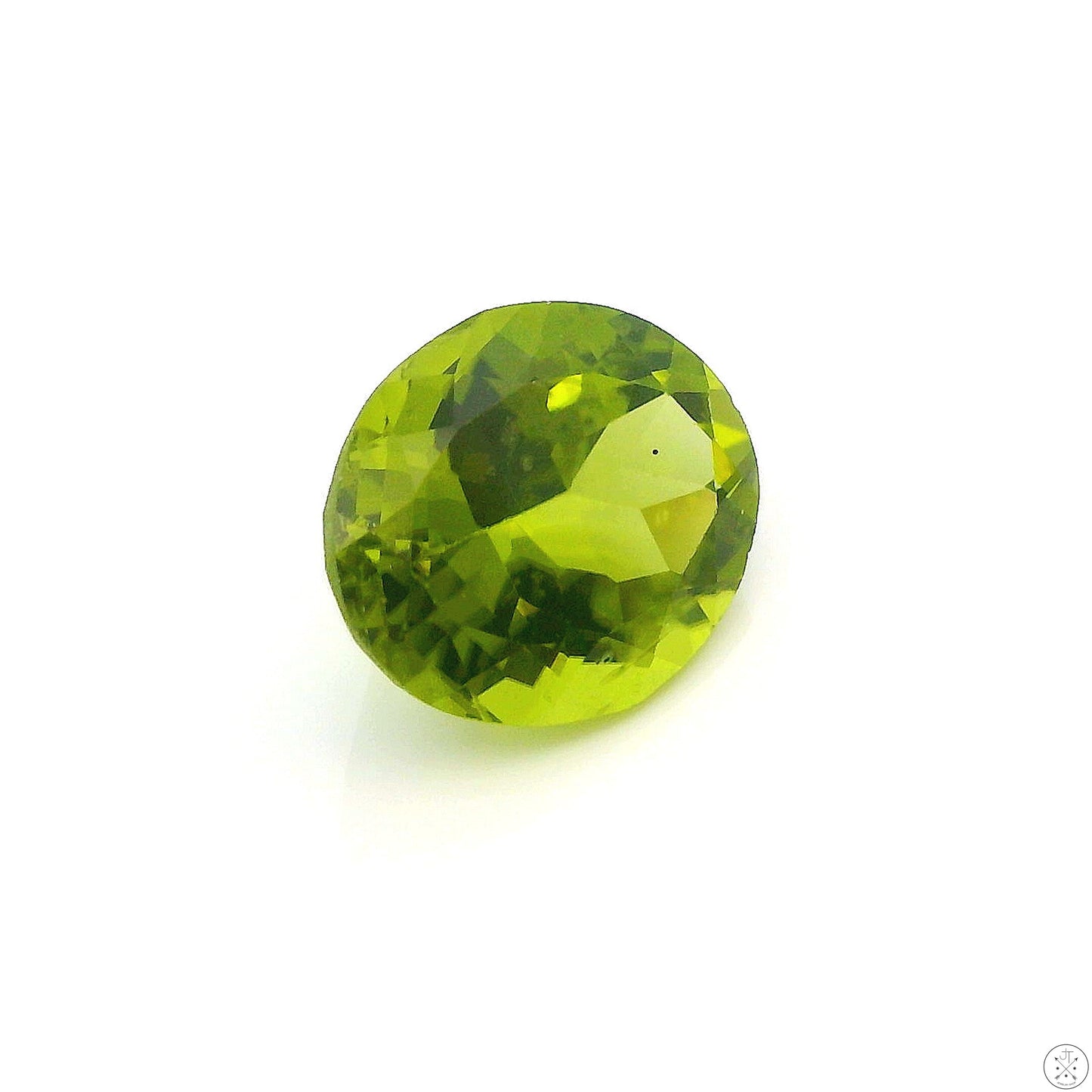 3.55 Carat Natural Peridot 11 x 9 mm Oval Faceted Gemstone Loose
