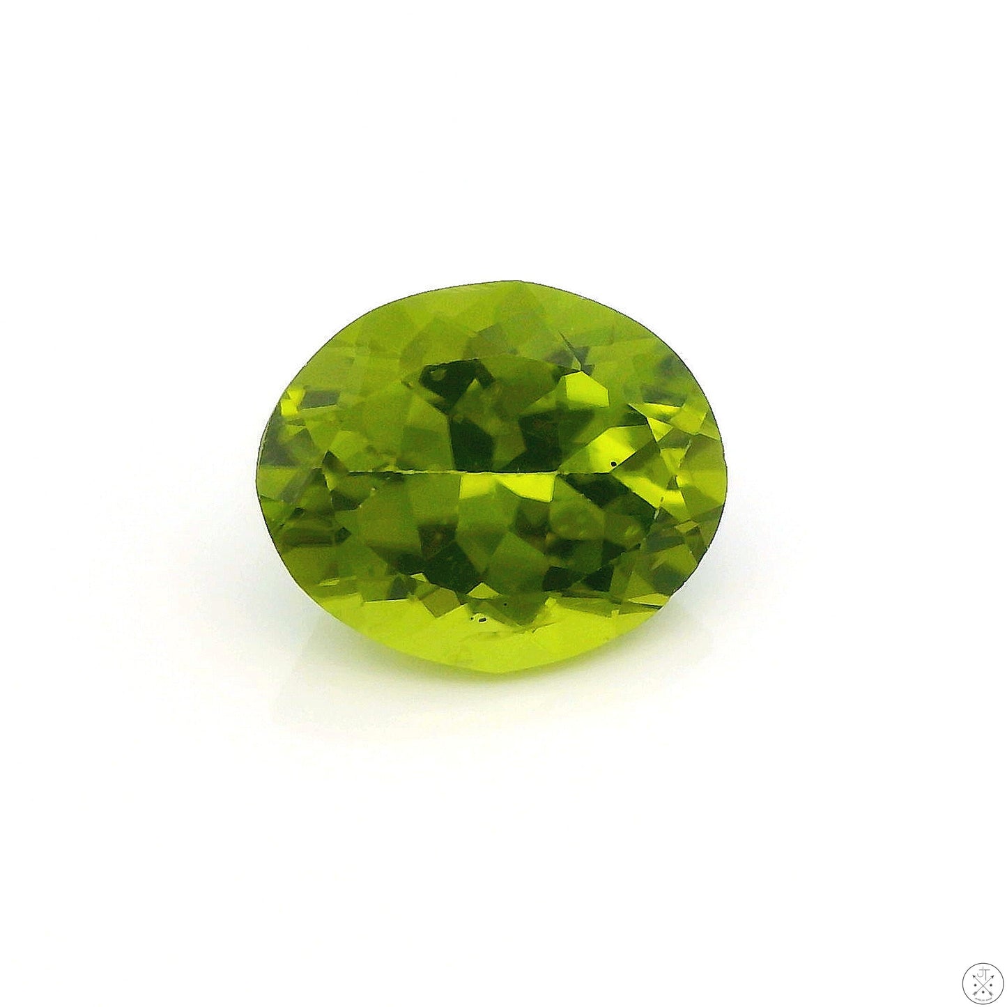 3.55 Carat Natural Peridot 11 x 9 mm Oval Faceted Gemstone Loose