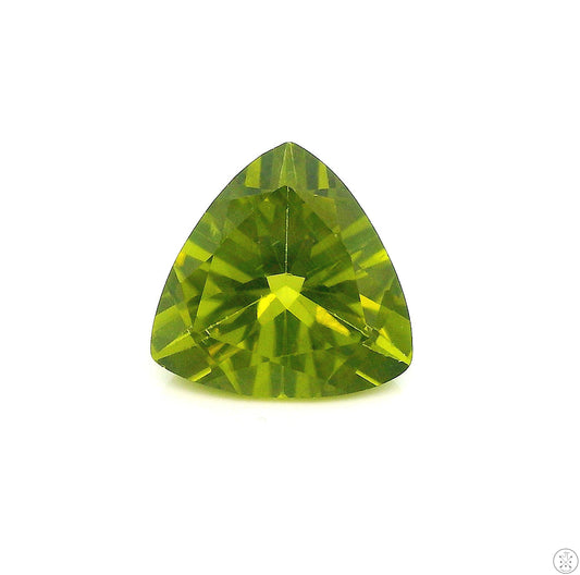 3.24 Carat Natural Peridot 10 mm Trillion Faceted Gemstone Loose