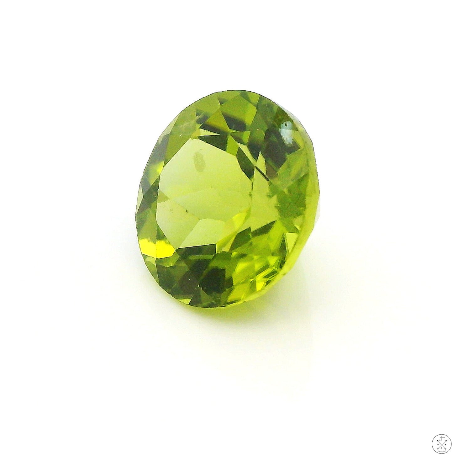 3.36 Carat Natural Peridot 9 mm Round Faceted Gemstone Loose