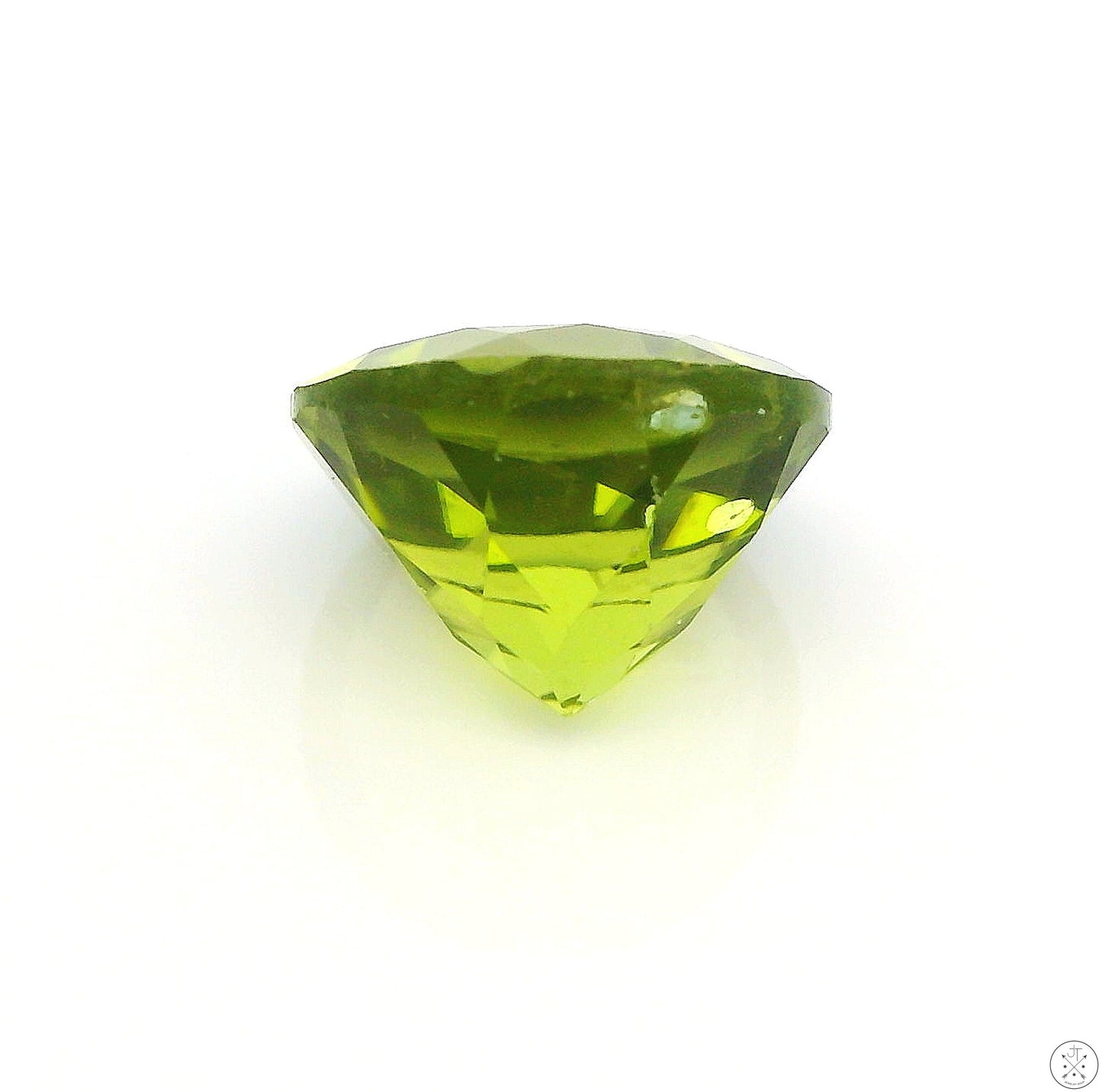 3.36 Carat Natural Peridot 9 mm Round Faceted Gemstone Loose