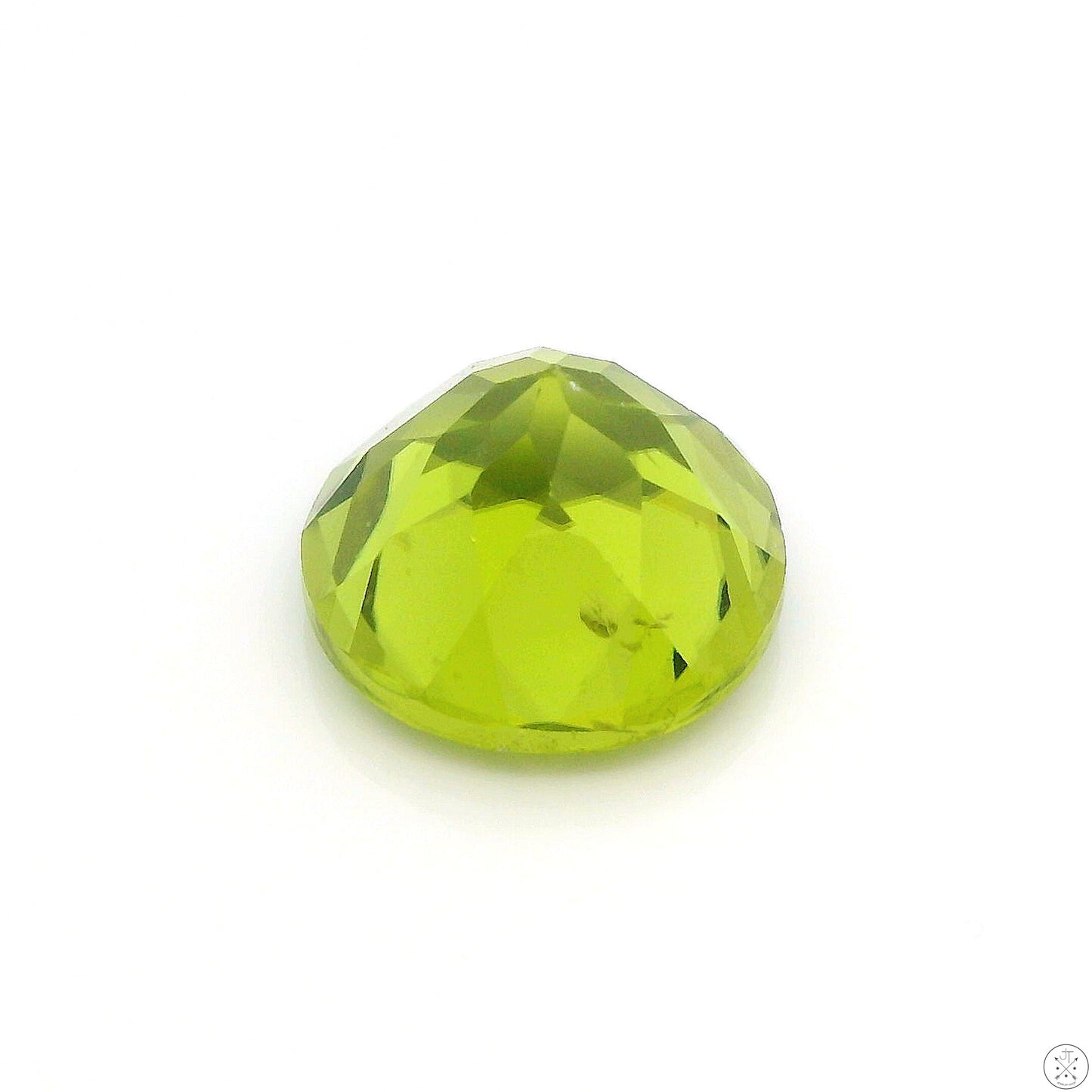 3.36 Carat Natural Peridot 9 mm Round Faceted Gemstone Loose