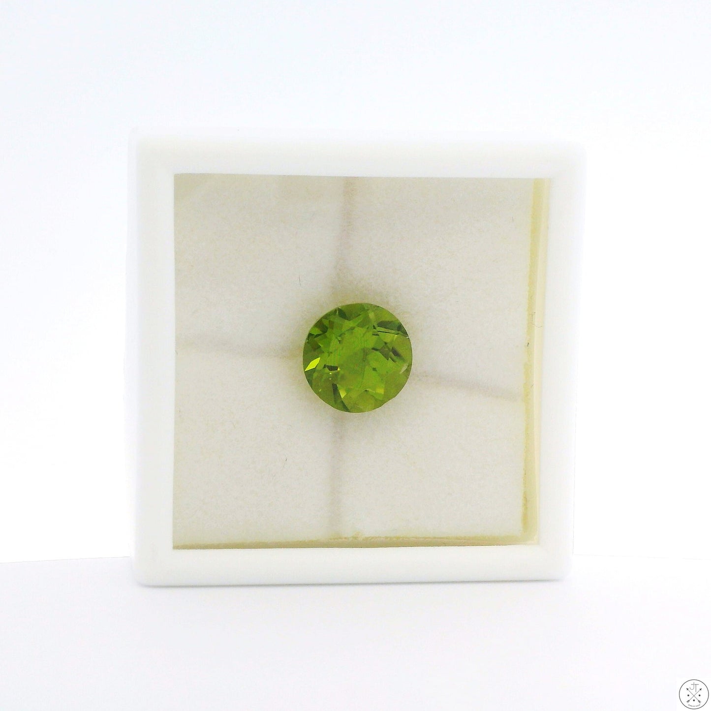 3.36 Carat Natural Peridot 9 mm Round Faceted Gemstone Loose