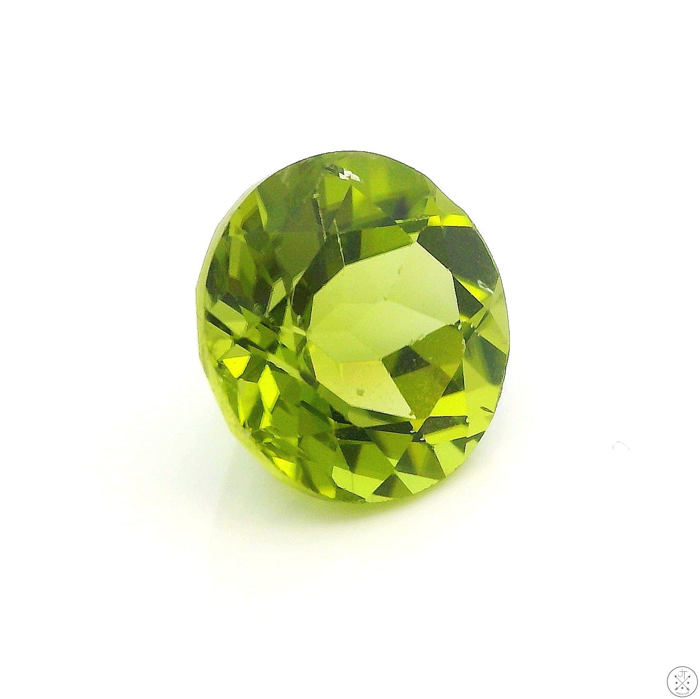 3.36 Carat Natural Peridot 9 mm Round Faceted Gemstone Loose