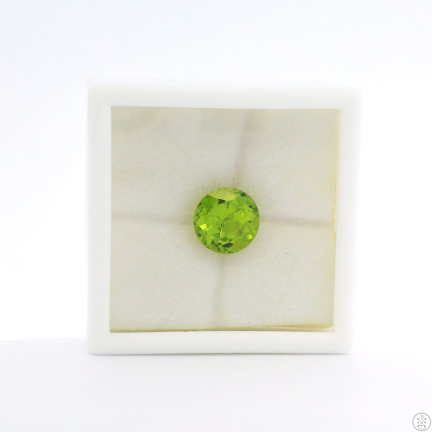 3.26 Carat Natural Peridot 9 mm Round Faceted Gemstone Loose