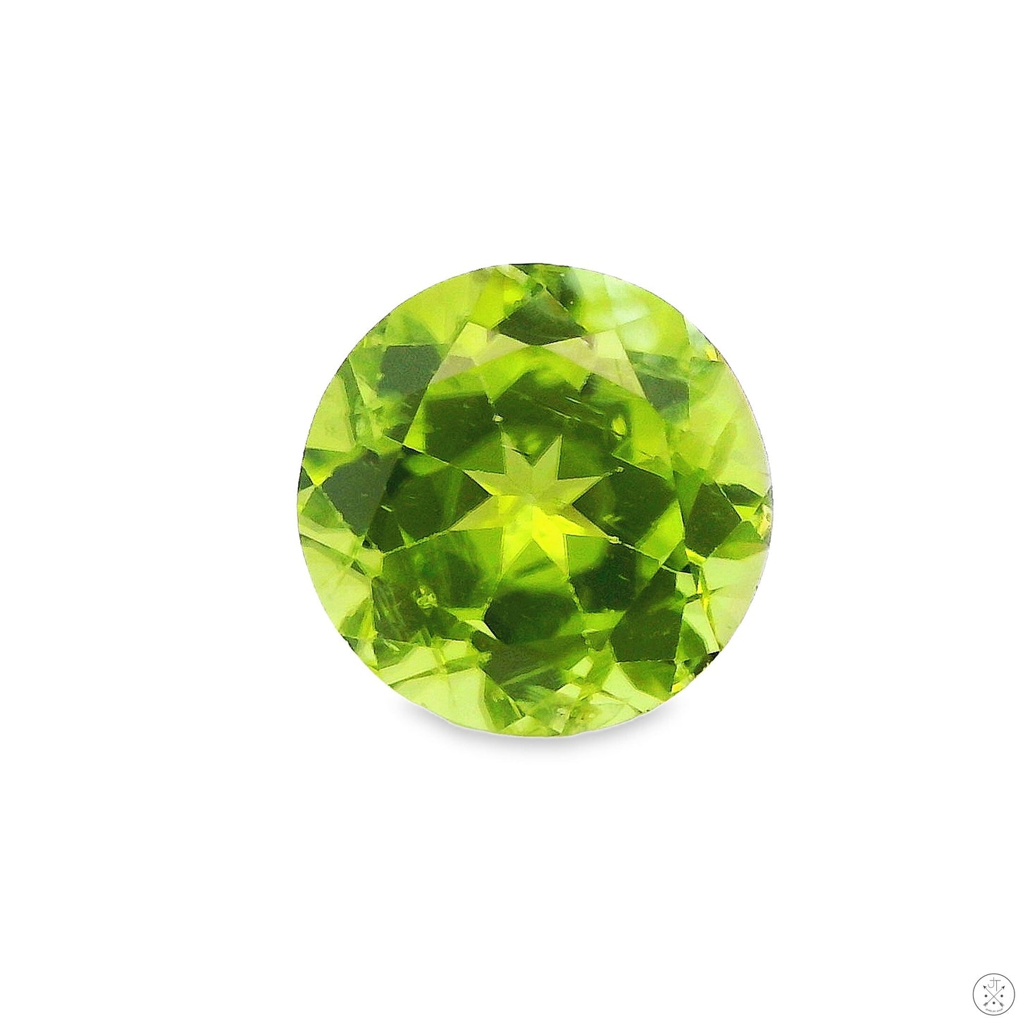 3.26 Carat Natural Peridot 9 mm Round Faceted Gemstone Loose
