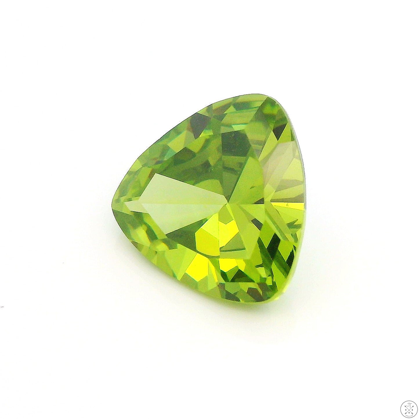 4.10 Carat Natural Peridot 10 mm Trillion Faceted Gemstone Loose