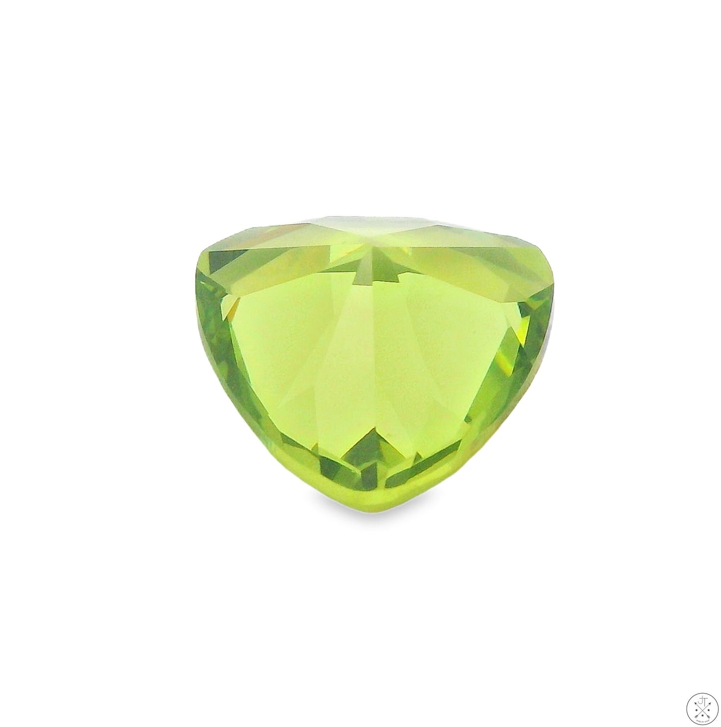 4.10 Carat Natural Peridot 10 mm Trillion Faceted Gemstone Loose