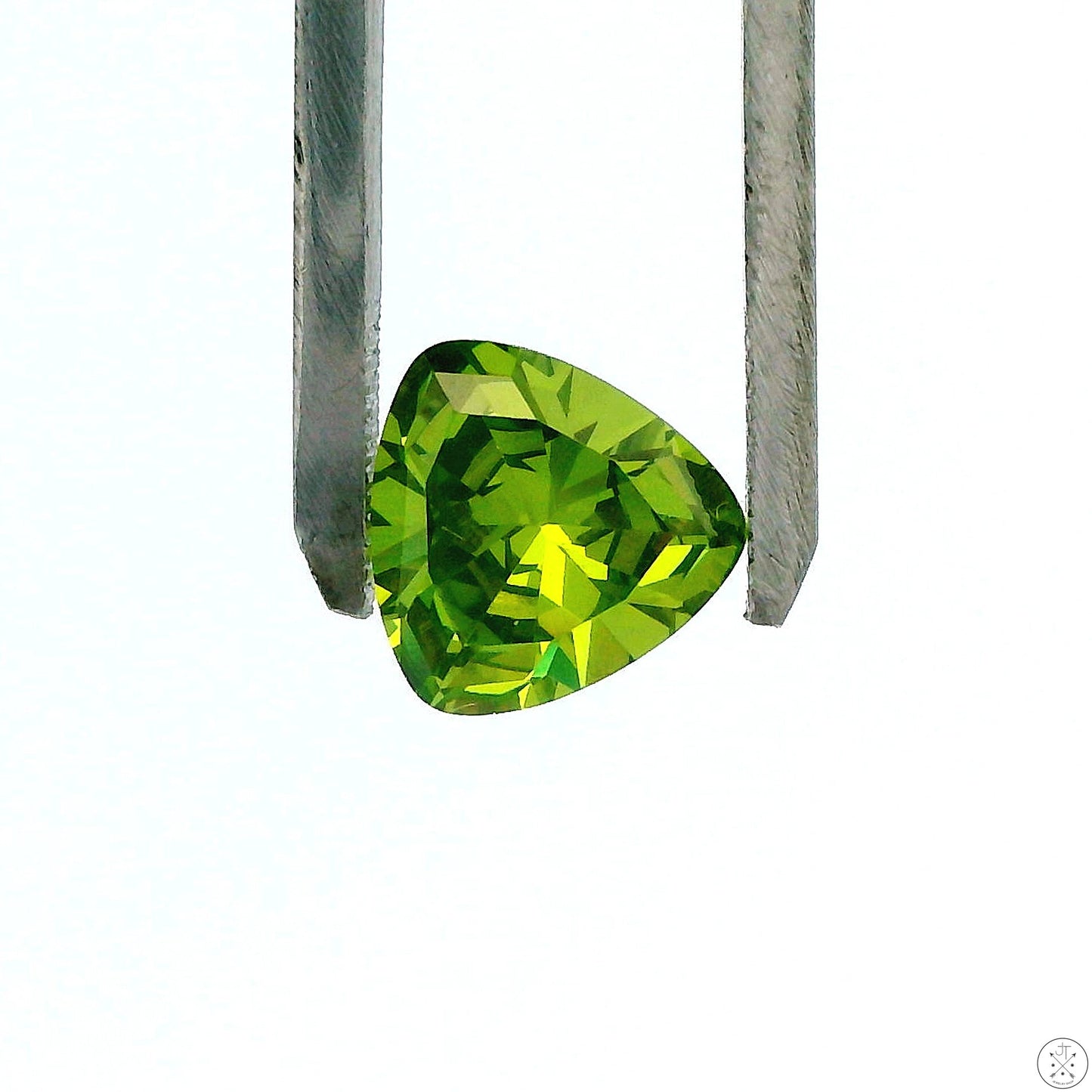 4.10 Carat Natural Peridot 10 mm Trillion Faceted Gemstone Loose