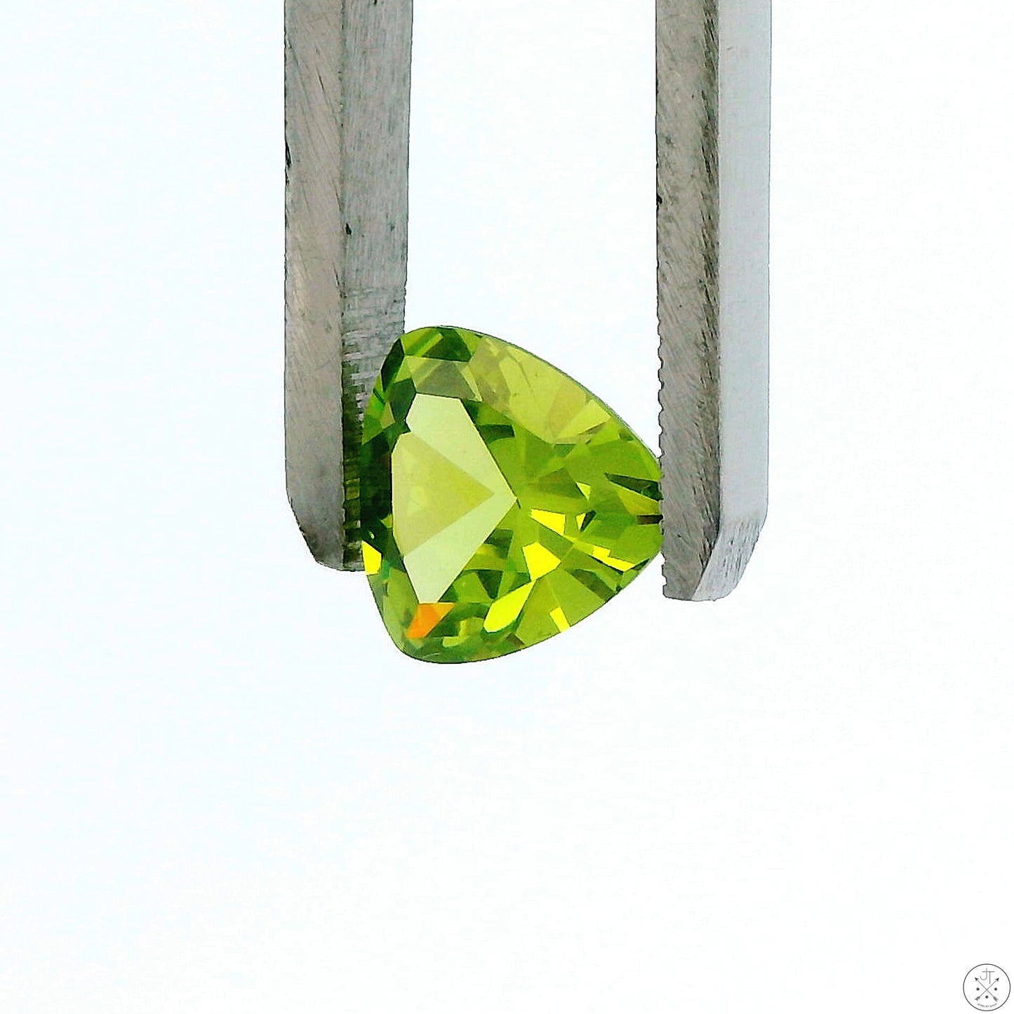 4.10 Carat Natural Peridot 10 mm Trillion Faceted Gemstone Loose