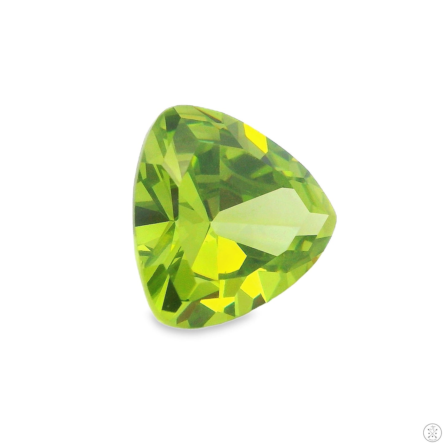 4.10 Carat Natural Peridot 10 mm Trillion Faceted Gemstone Loose