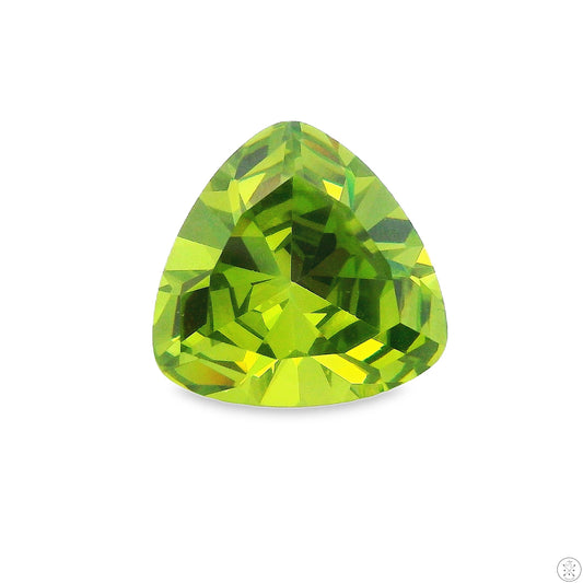4.10 Carat Natural Peridot 10 mm Trillion Faceted Gemstone Loose