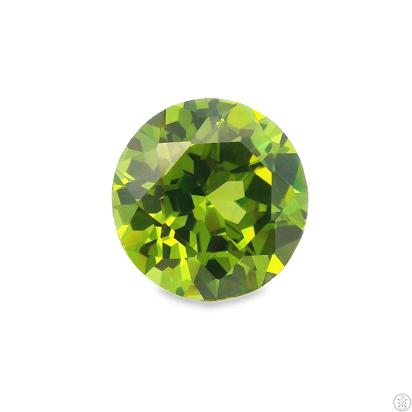 5.08 Carat Natural Peridot 10 mm Round Faceted Gemstone Loose