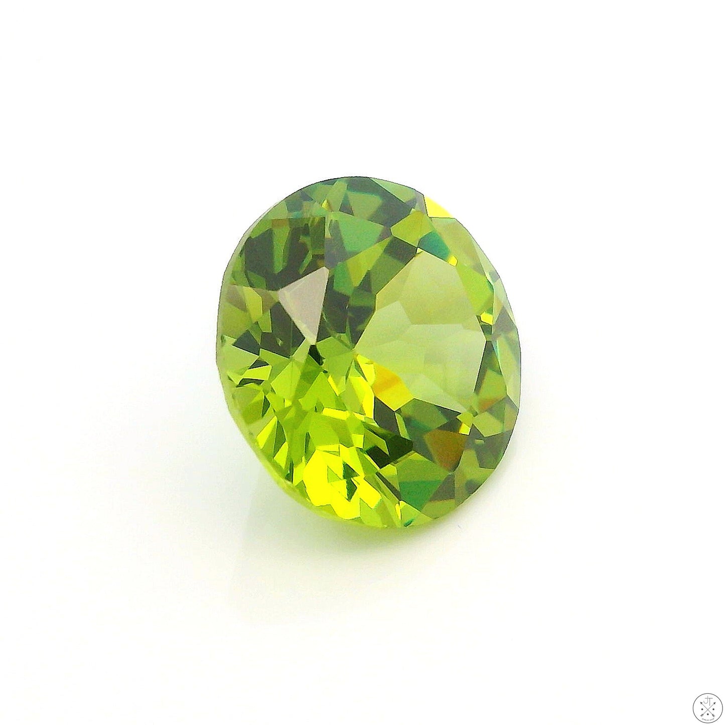 5.08 Carat Natural Peridot 10 mm Round Faceted Gemstone Loose