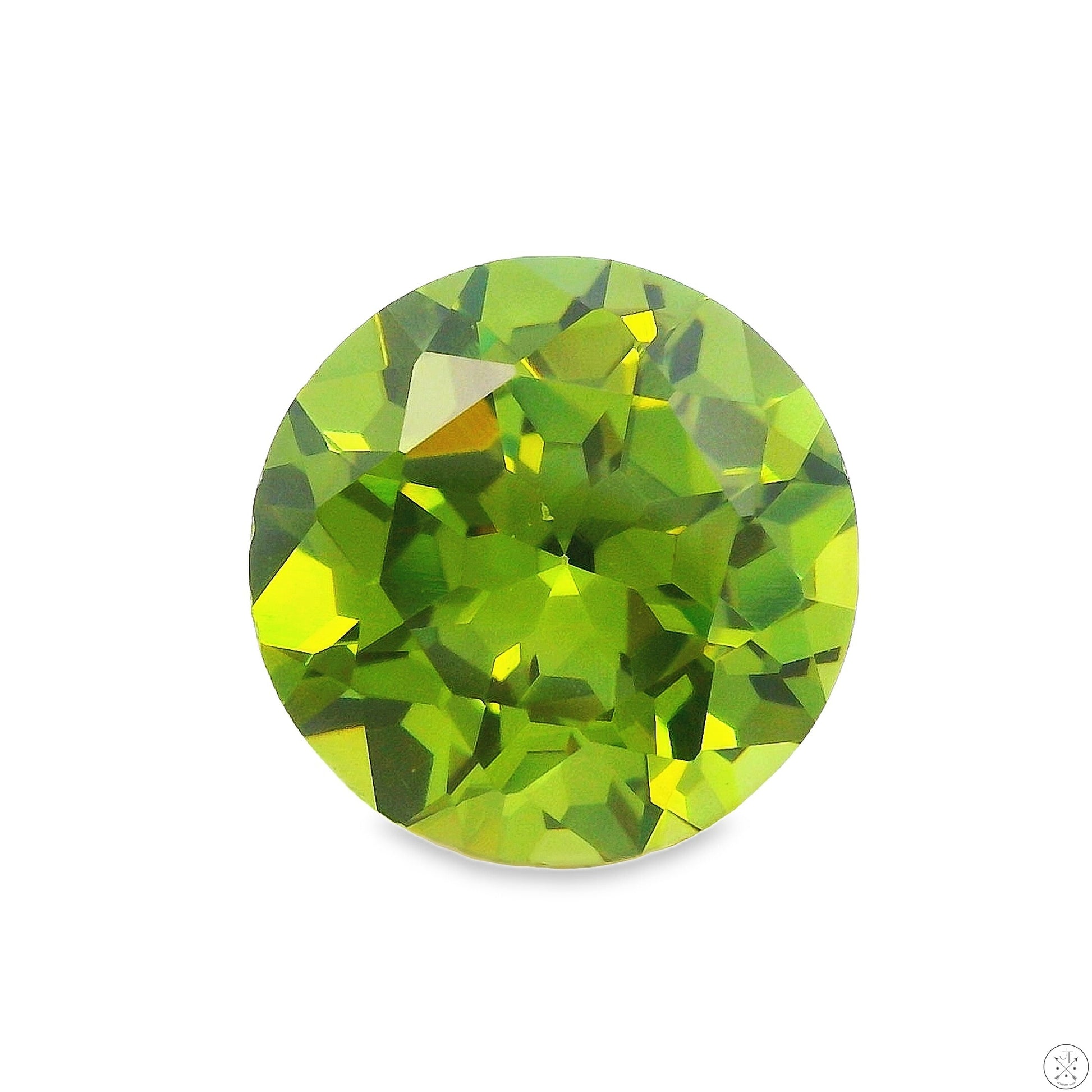 5.08 Carat Natural Peridot 10 mm Round Faceted Gemstone Loose
