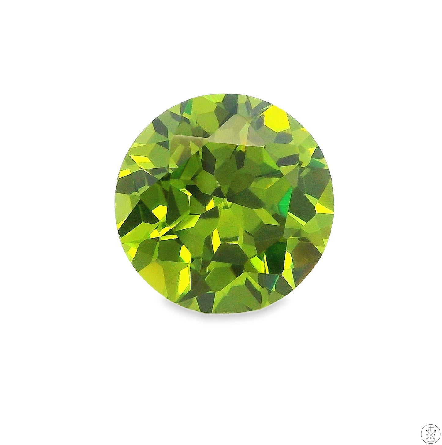 5.08 Carat Natural Peridot 10 mm Round Faceted Gemstone Loose