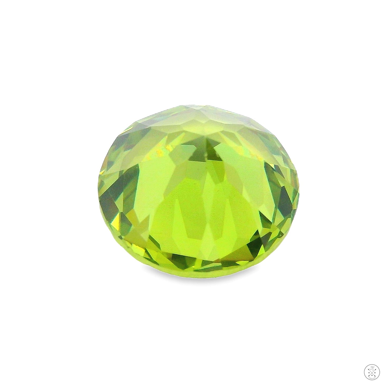 5.08 Carat Natural Peridot 10 mm Round Faceted Gemstone Loose