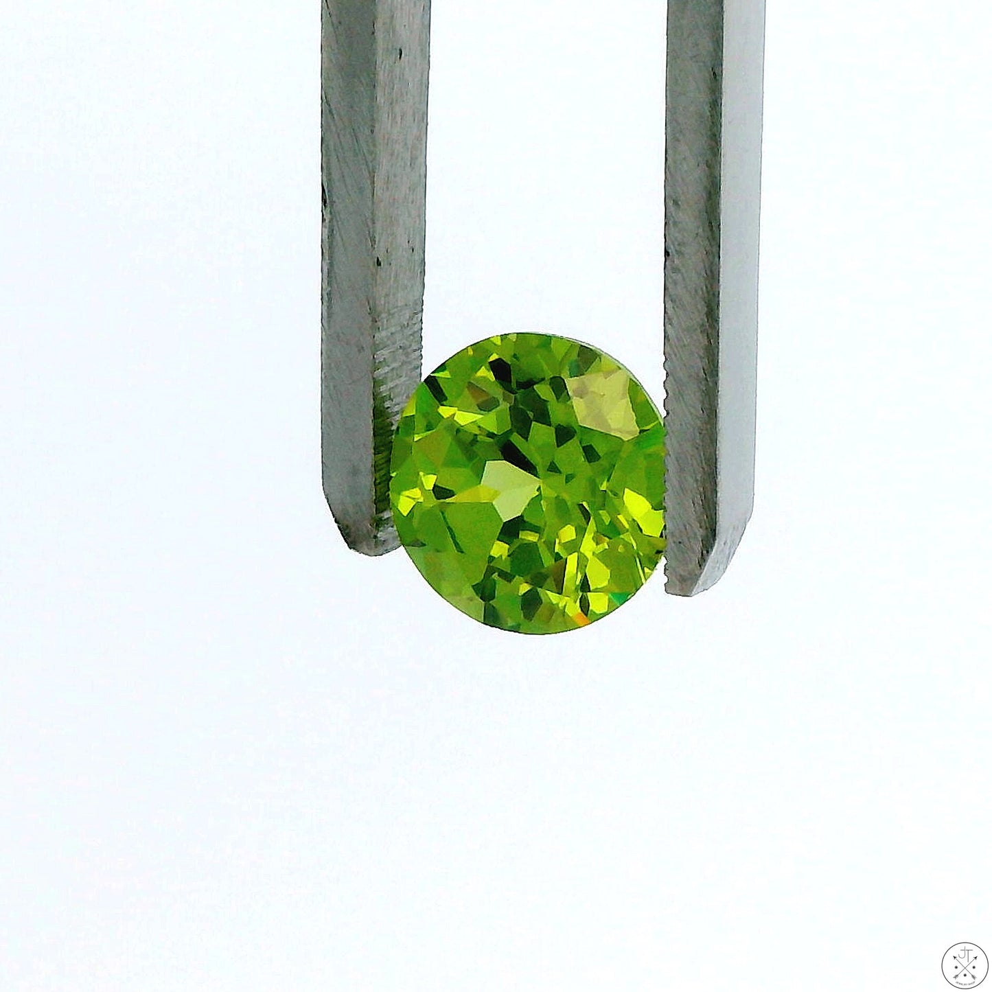5.08 Carat Natural Peridot 10 mm Round Faceted Gemstone Loose