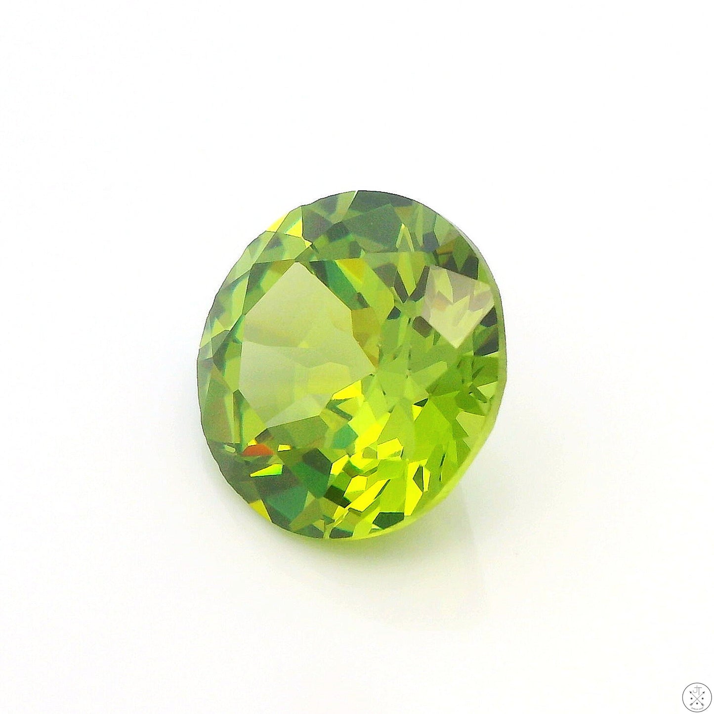 5.08 Carat Natural Peridot 10 mm Round Faceted Gemstone Loose