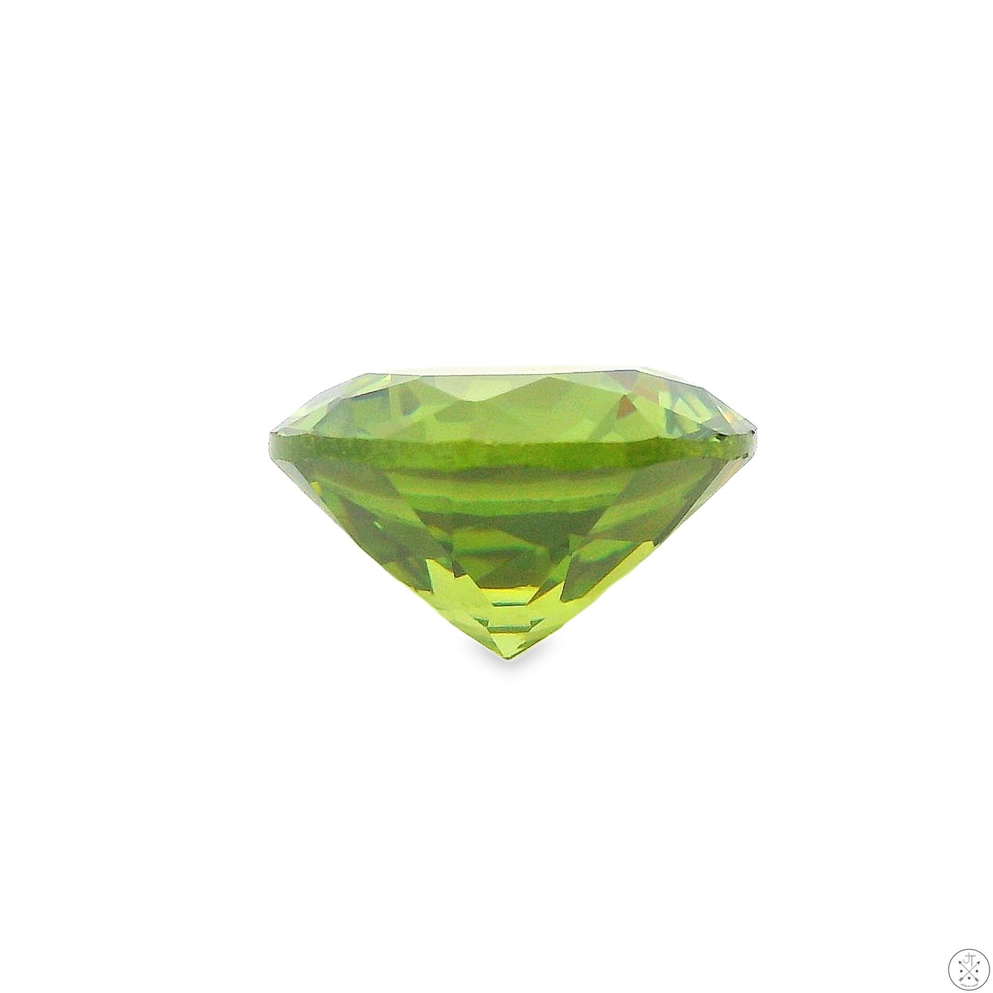 5.08 Carat Natural Peridot 10 mm Round Faceted Gemstone Loose