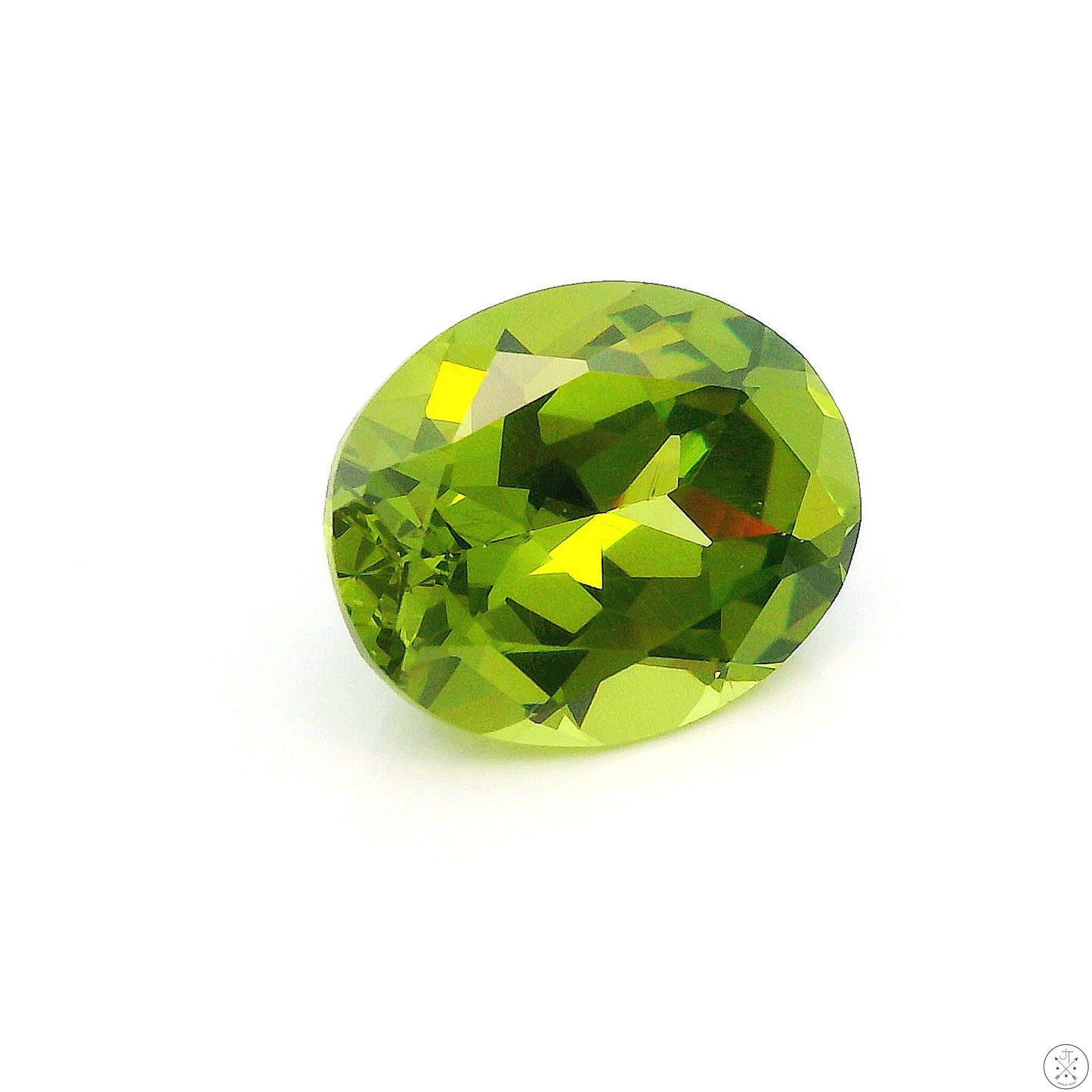 5.08 Carat Natural Peridot 11 x 9 mm Oval Faceted Gemstone Loose