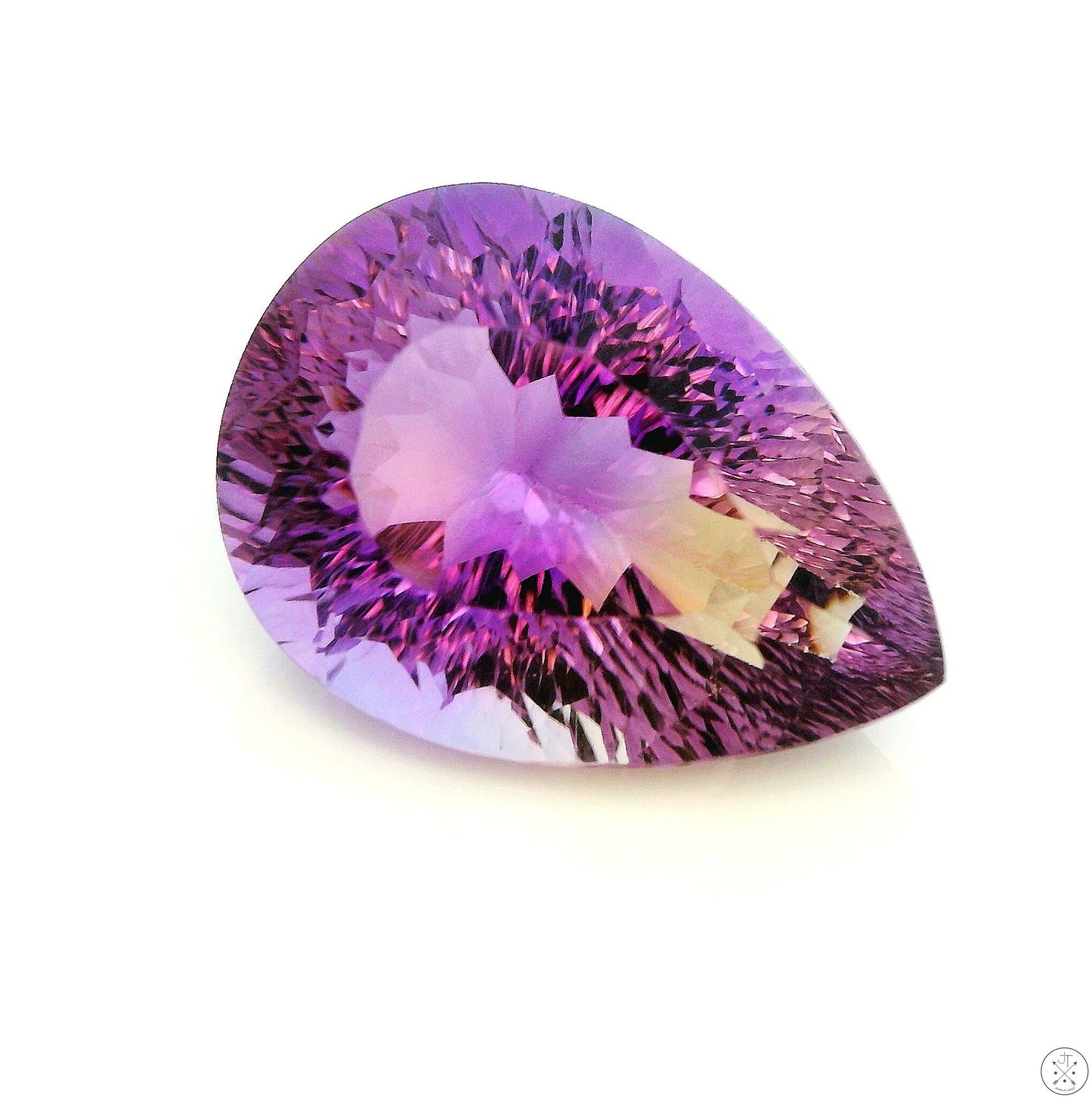 12.07 Carat Natural Ametrine 19 x 13 mm Pear Faceted Gemstone Loose Amethyst Citrine