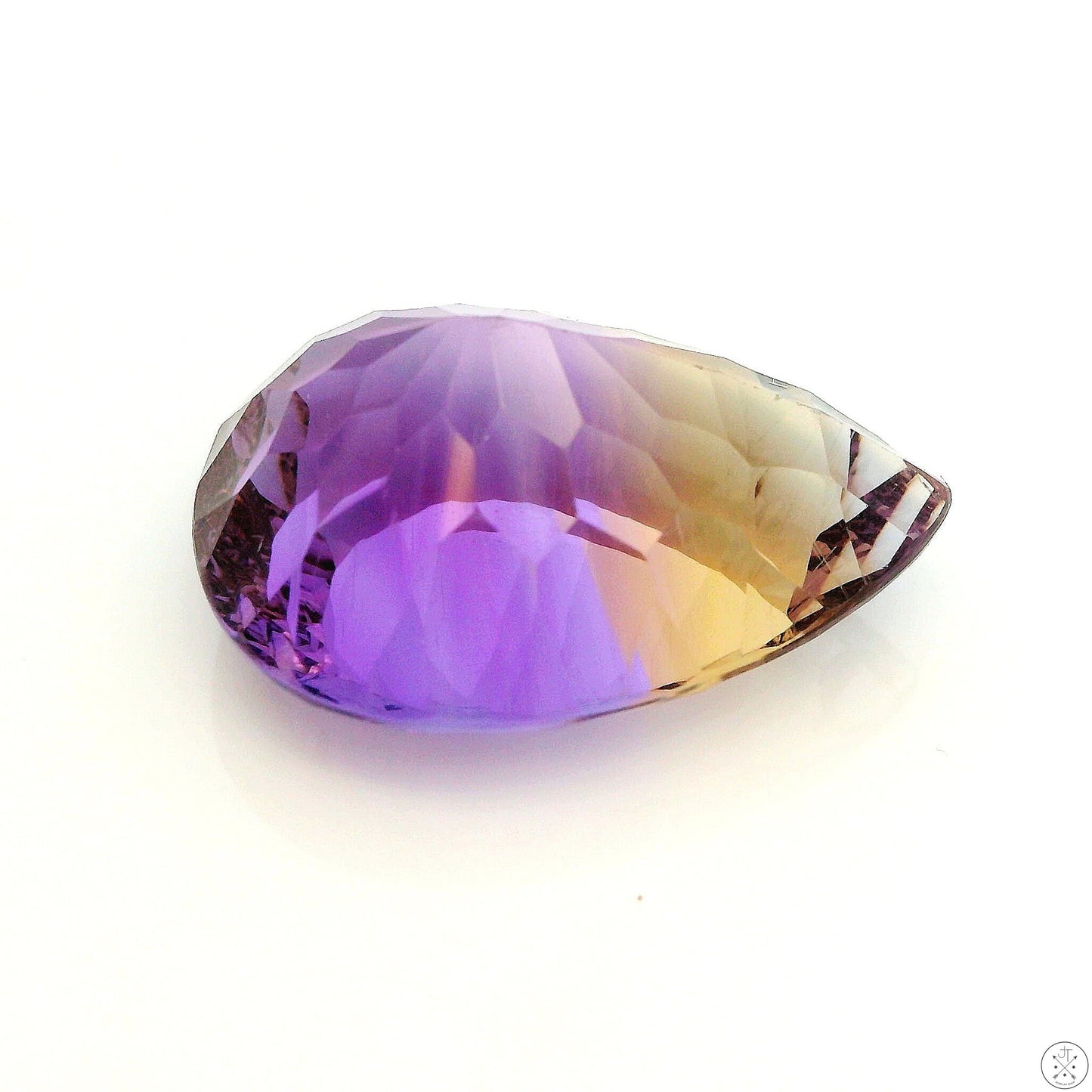 12.07 Carat Natural Ametrine 19 x 13 mm Pear Faceted Gemstone Loose Amethyst Citrine