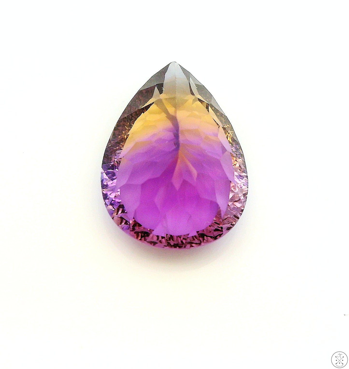 12.07 Carat Natural Ametrine 19 x 13 mm Pear Faceted Gemstone Loose Amethyst Citrine