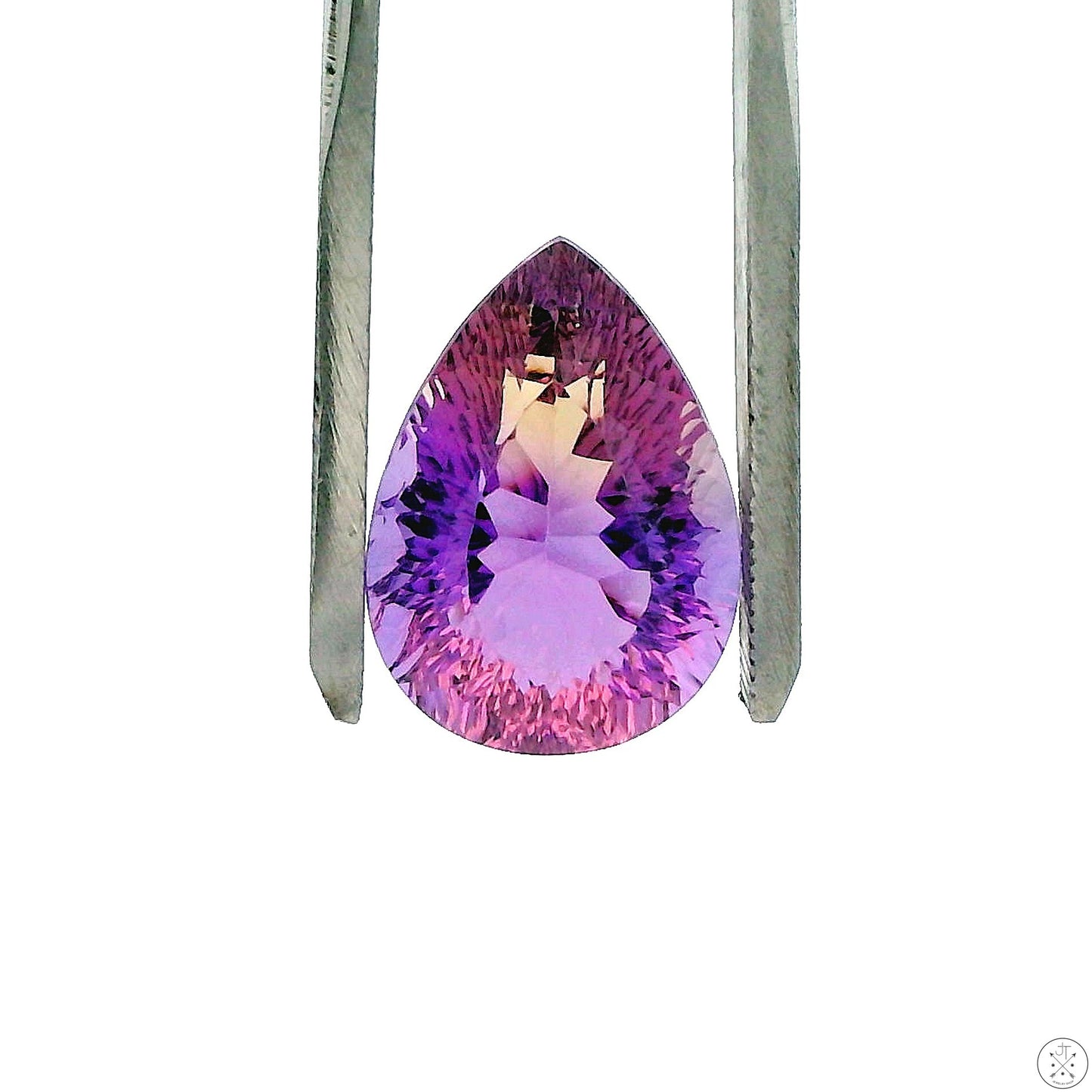 12.07 Carat Natural Ametrine 19 x 13 mm Pear Faceted Gemstone Loose Amethyst Citrine