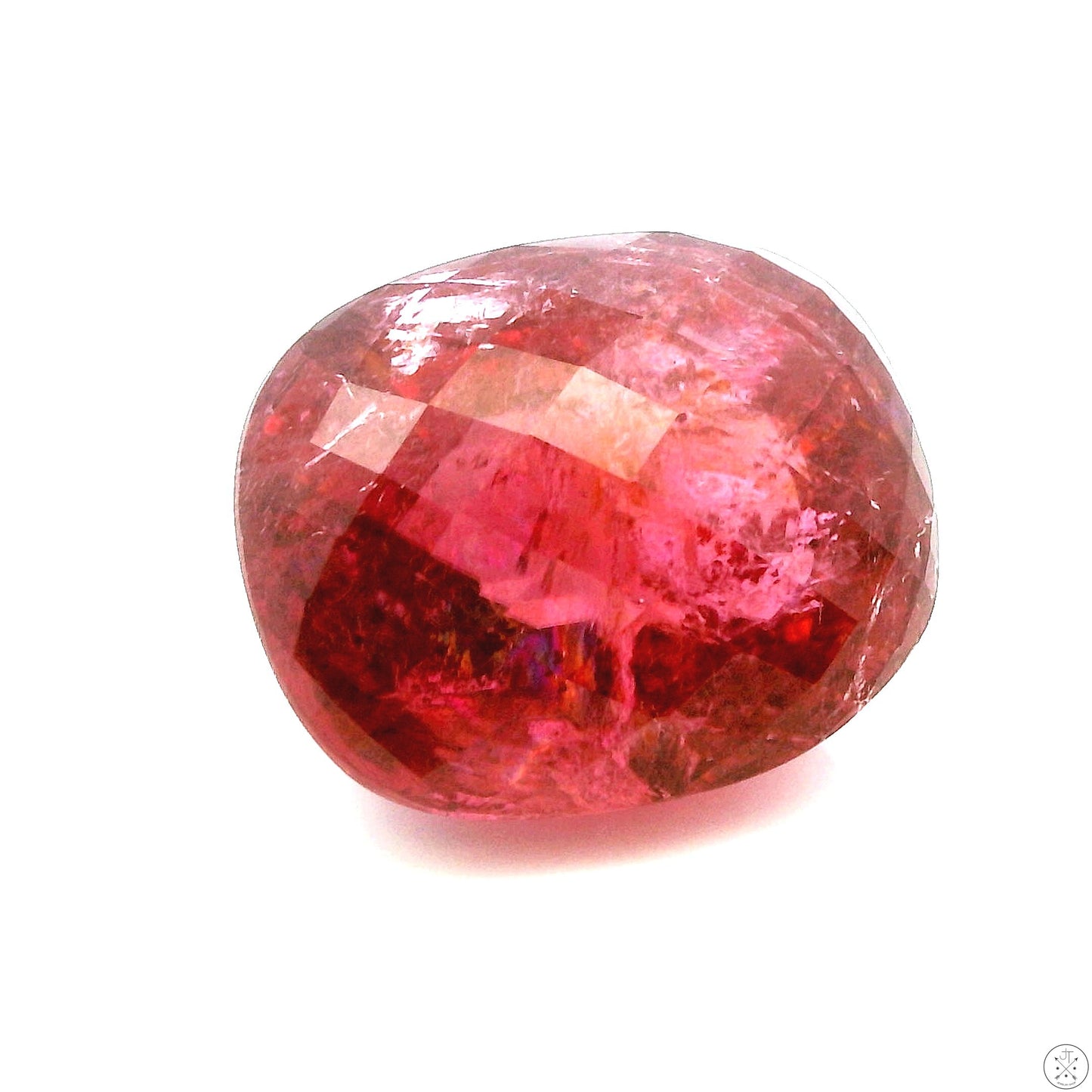 12.05 Carat Natural Pink Tourmaline 15 x 12 mm Cushion Faceted Gemstone Loose Oval
