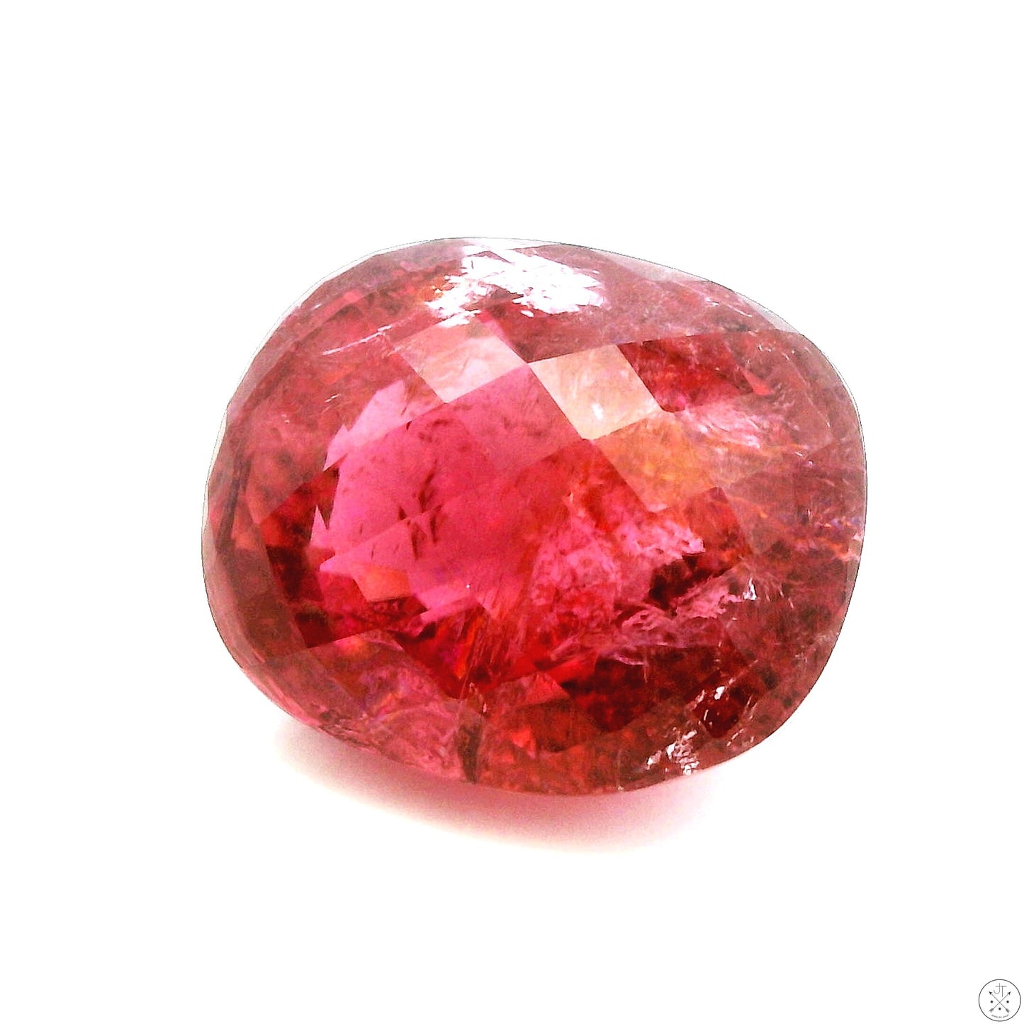 12.05 Carat Natural Pink Tourmaline 15 x 12 mm Cushion Faceted Gemstone Loose Oval