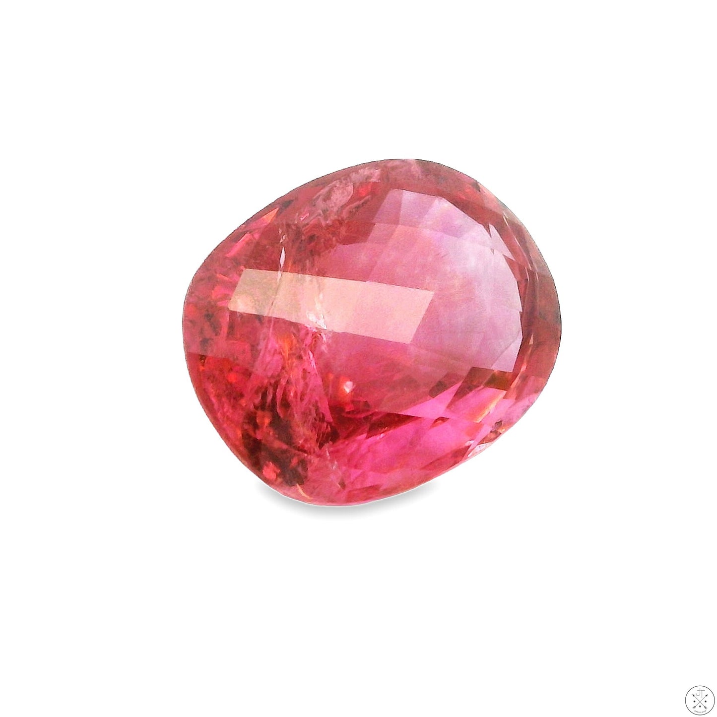 3.98 Carat Natural Pink Tourmaline 11 x 9 mm Cushion Faceted Gemstone Loose