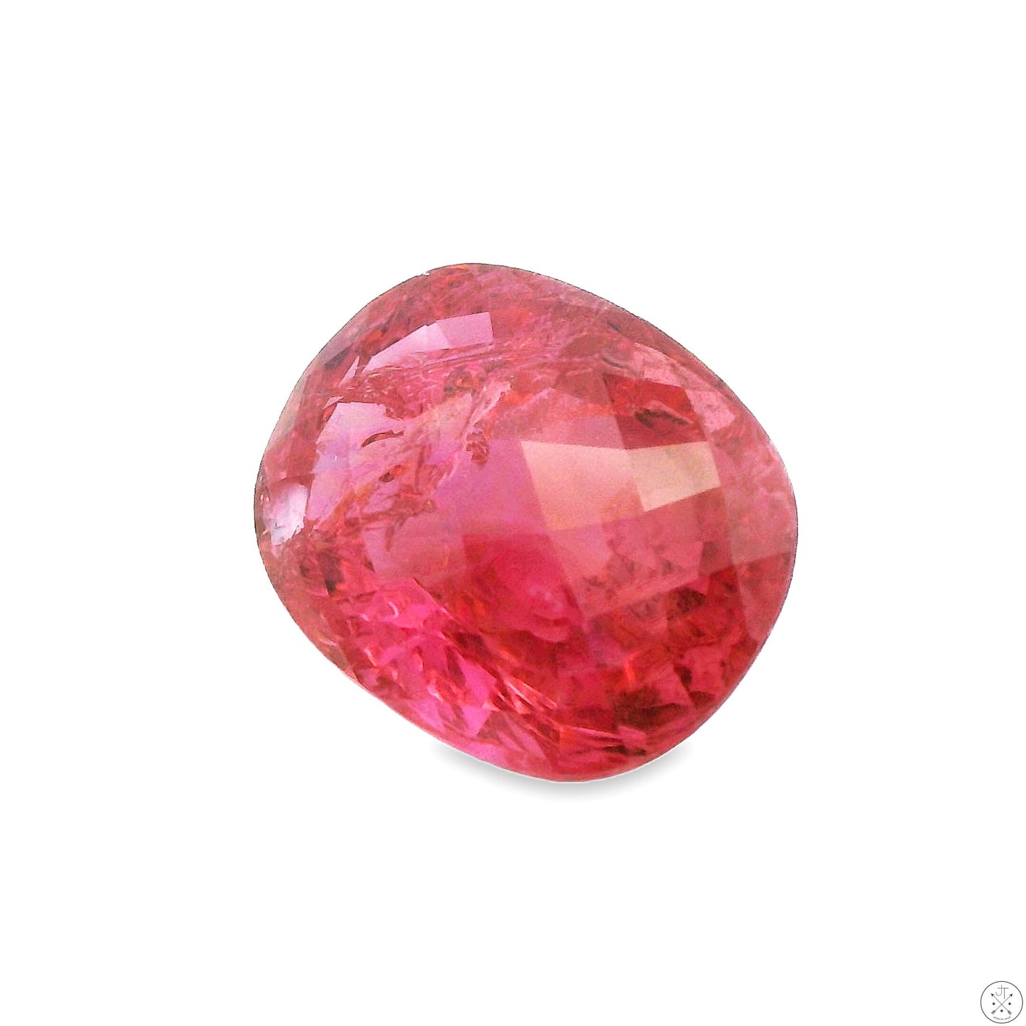 3.98 Carat Natural Pink Tourmaline 11 x 9 mm Cushion Faceted Gemstone Loose