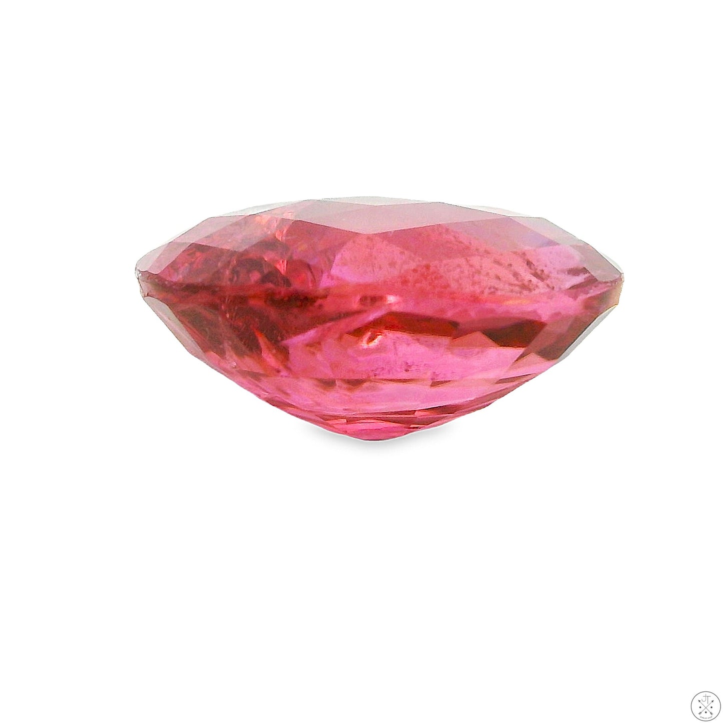 3.98 Carat Natural Pink Tourmaline 11 x 9 mm Cushion Faceted Gemstone Loose