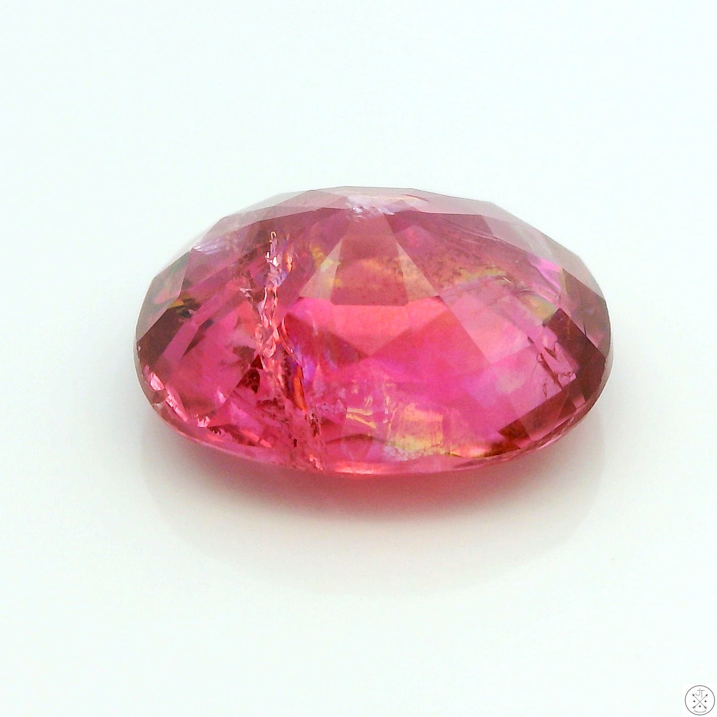 3.98 Carat Natural Pink Tourmaline 11 x 9 mm Cushion Faceted Gemstone Loose