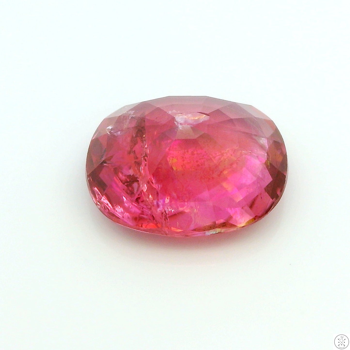 3.98 Carat Natural Pink Tourmaline 11 x 9 mm Cushion Faceted Gemstone Loose