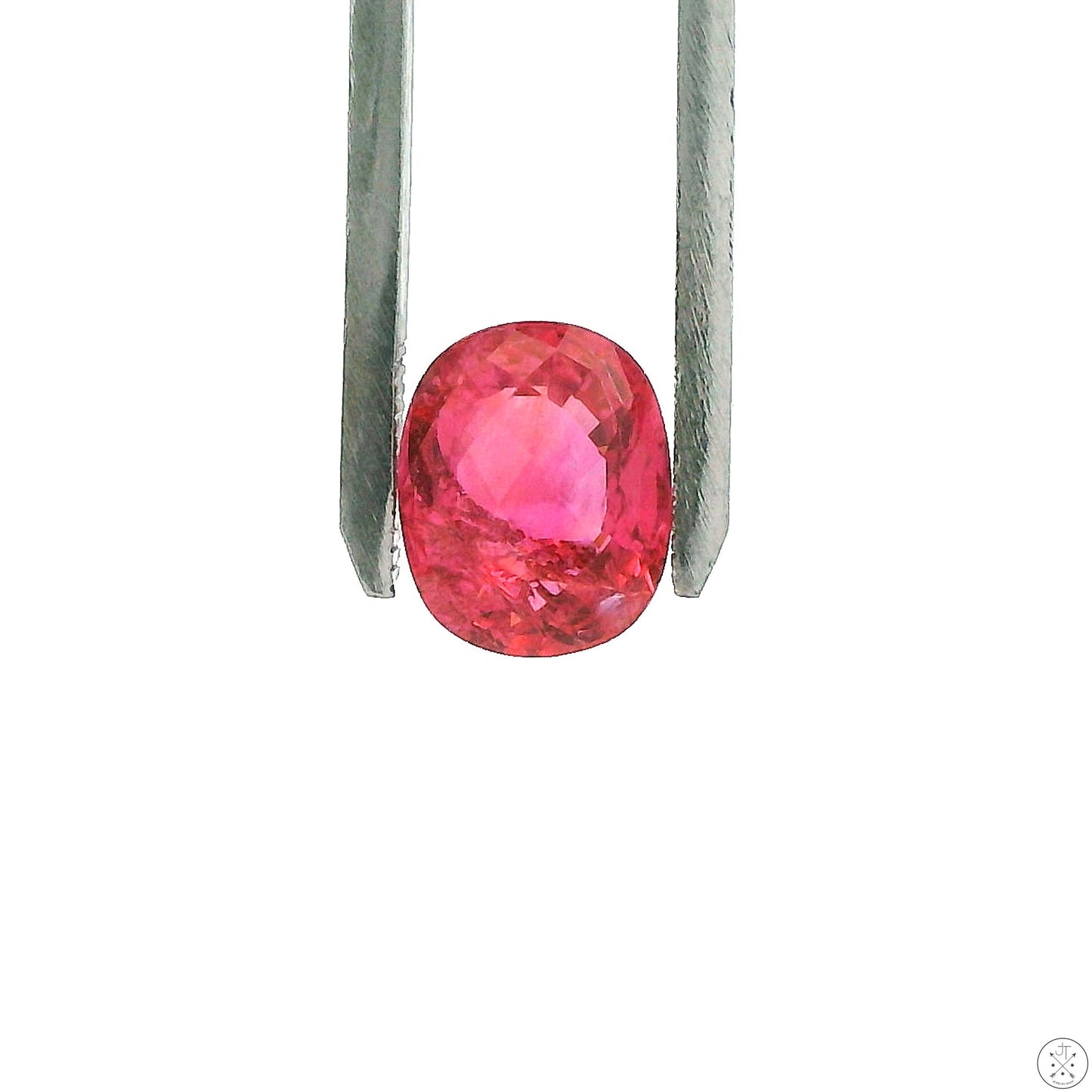 3.98 Carat Natural Pink Tourmaline 11 x 9 mm Cushion Faceted Gemstone Loose