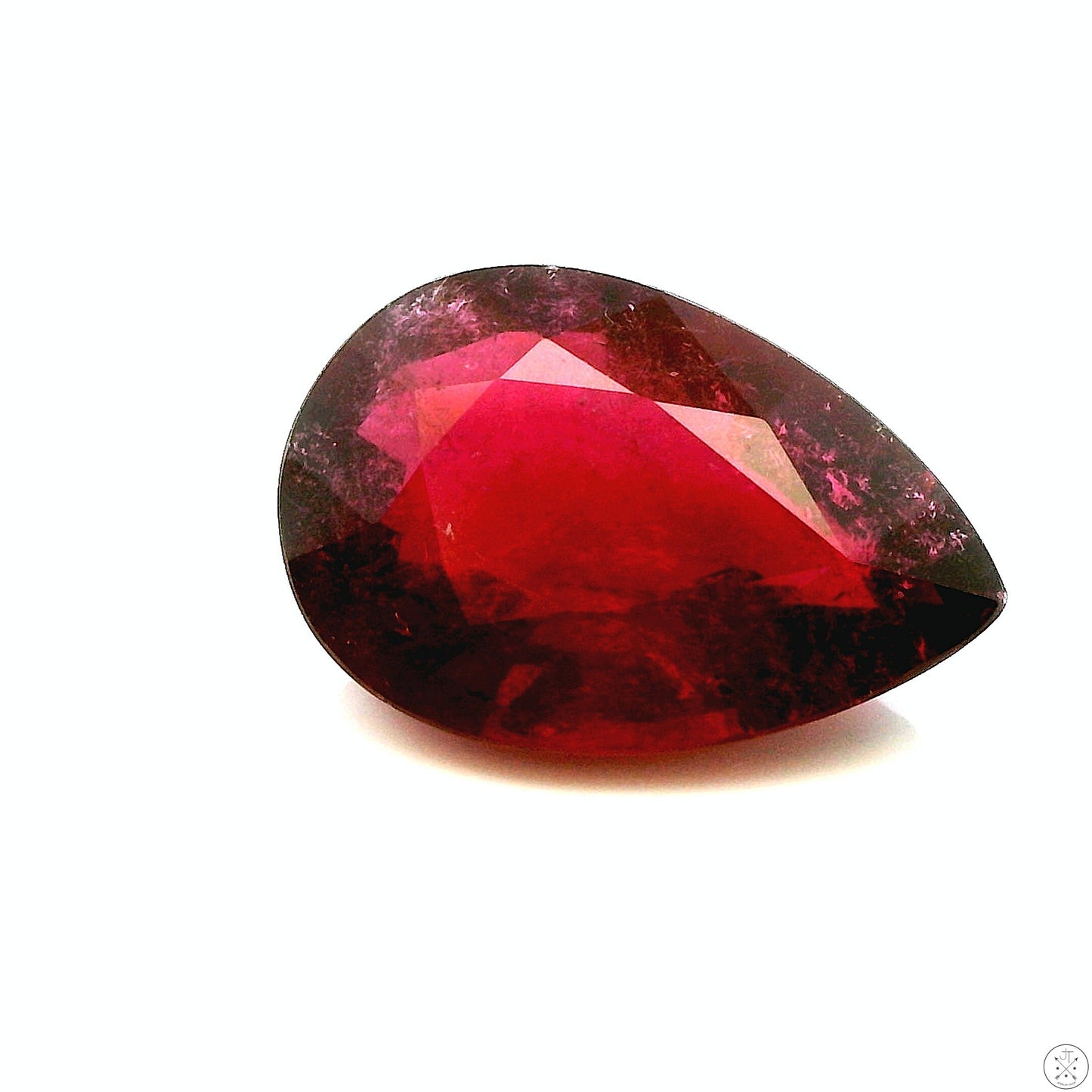 8.39 Carat Natural Rubellite Tourmaline 18 x 12 mm Pear Faceted Gemstone Loose