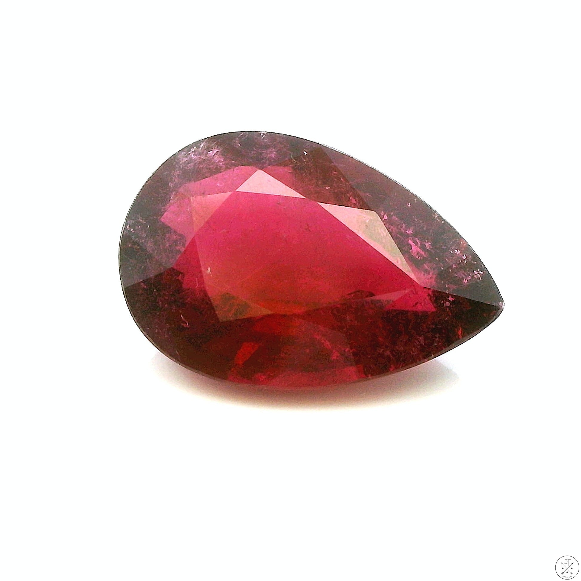 8.39 Carat Natural Rubellite Tourmaline 18 x 12 mm Pear Faceted Gemstone Loose