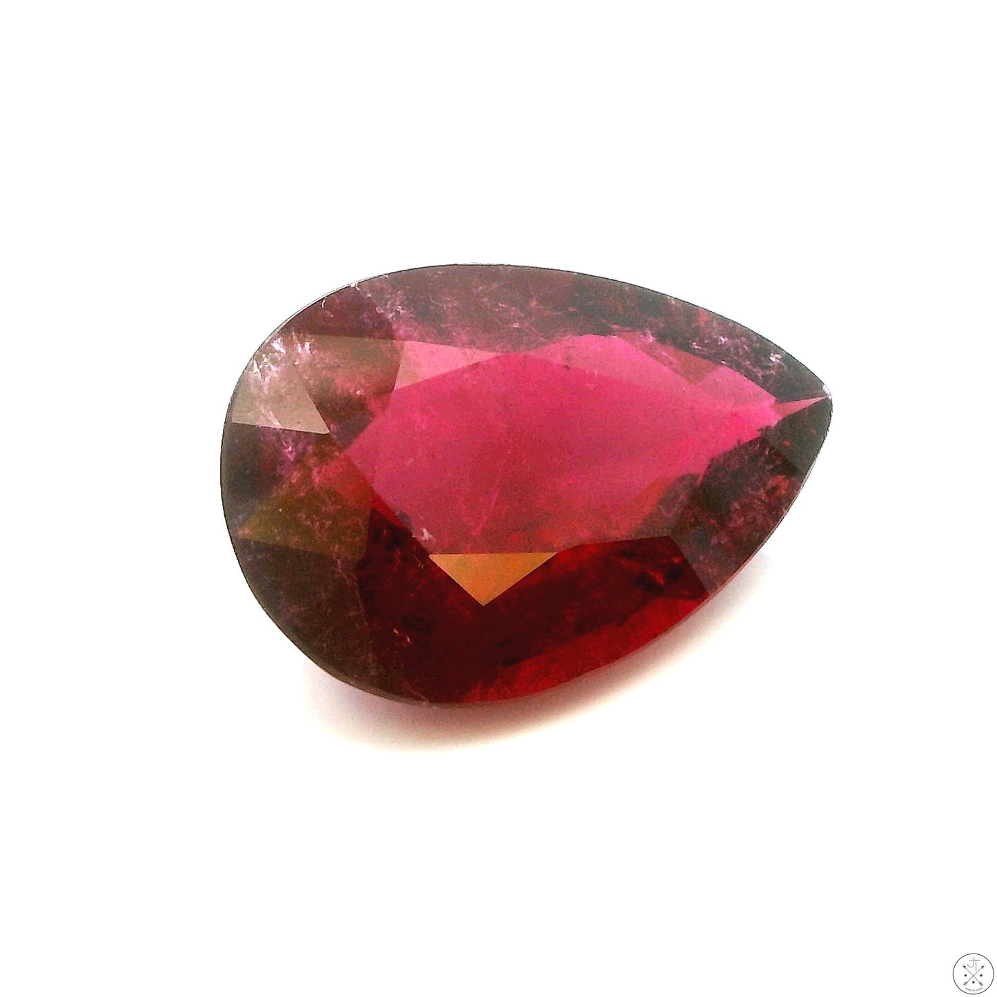 8.39 Carat Natural Rubellite Tourmaline 18 x 12 mm Pear Faceted Gemstone Loose