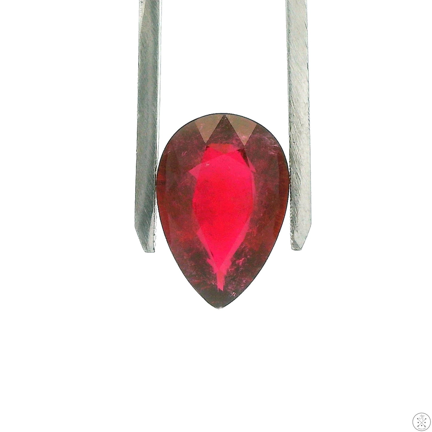 8.39 Carat Natural Rubellite Tourmaline 18 x 12 mm Pear Faceted Gemstone Loose