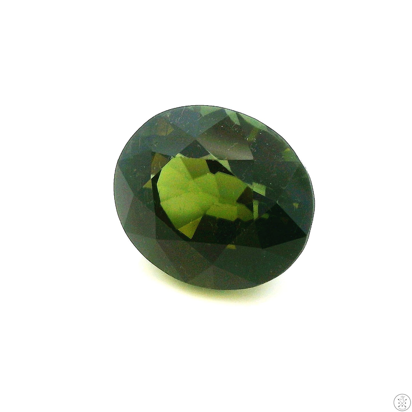 7.09 Carat Natural Green Tourmaline 12 x 10 mm Oval Faceted Gemstone Loose
