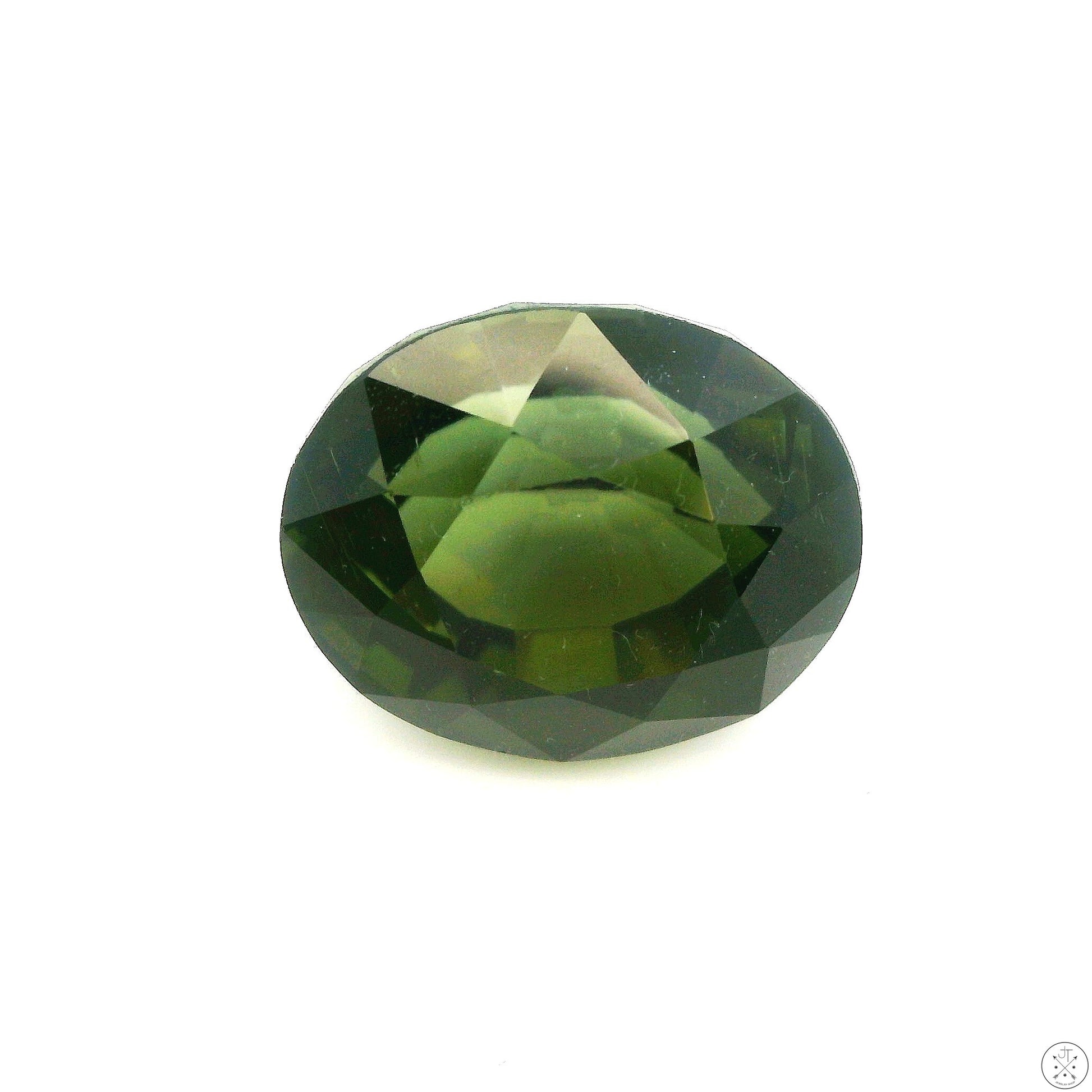 7.09 Carat Natural Green Tourmaline 12 x 10 mm Oval Faceted Gemstone Loose