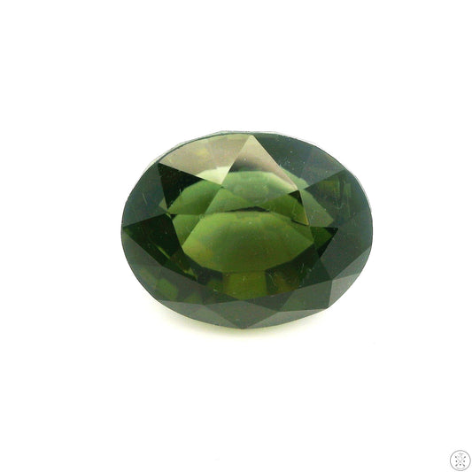 7.09 Carat Natural Green Tourmaline 12 x 10 mm Oval Faceted Gemstone Loose