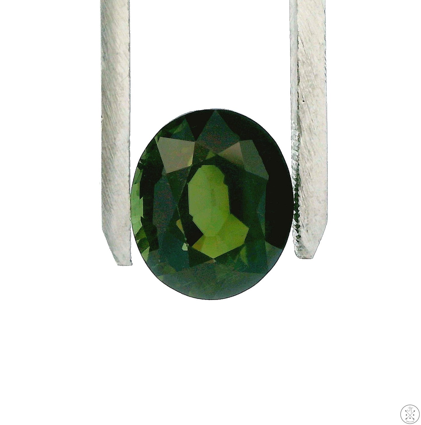 7.09 Carat Natural Green Tourmaline 12 x 10 mm Oval Faceted Gemstone Loose