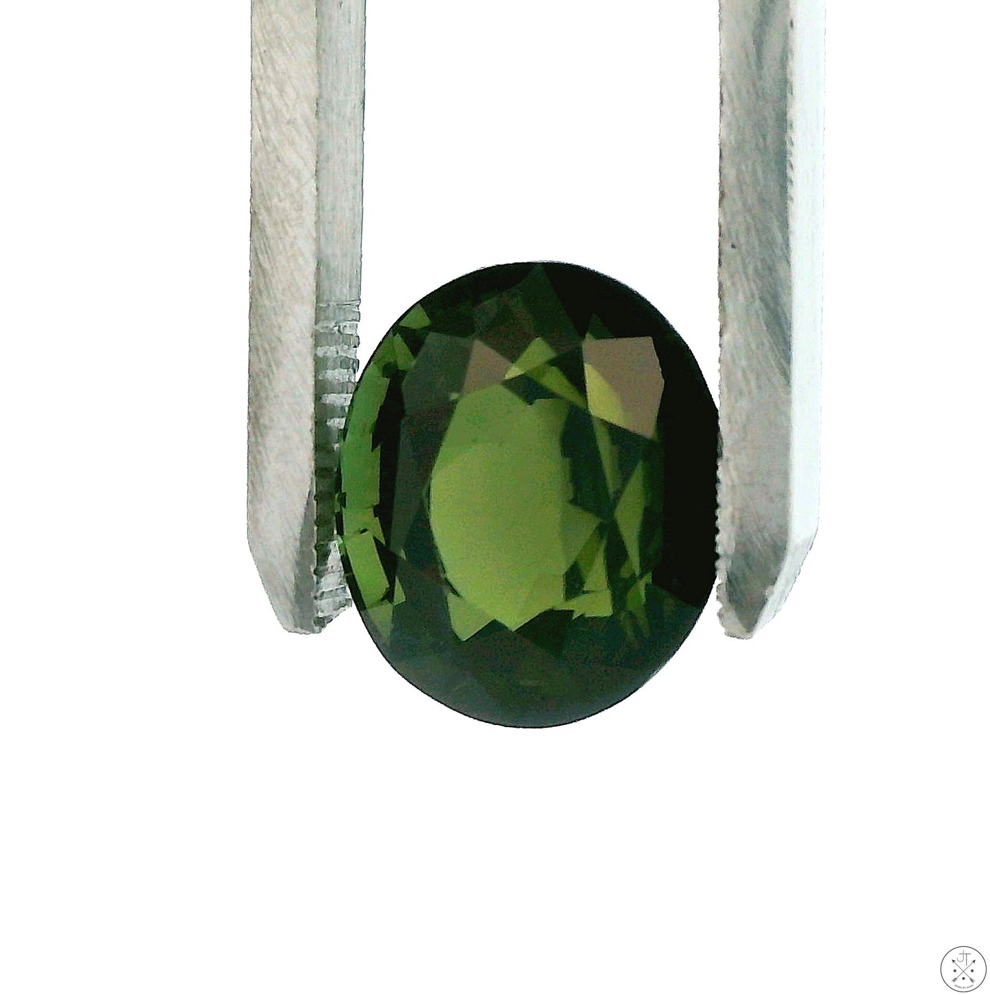 7.09 Carat Natural Green Tourmaline 12 x 10 mm Oval Faceted Gemstone Loose