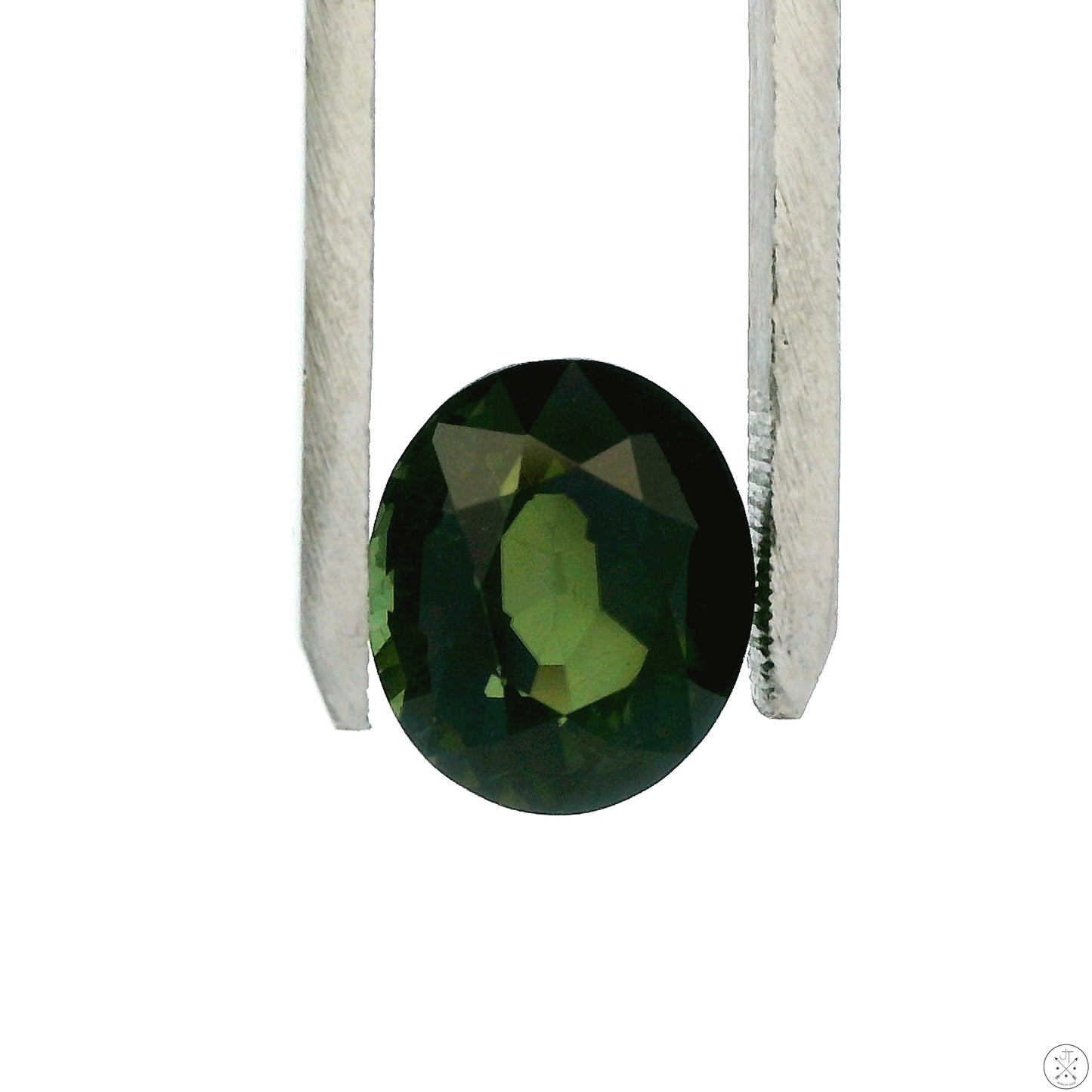 7.09 Carat Natural Green Tourmaline 12 x 10 mm Oval Faceted Gemstone Loose
