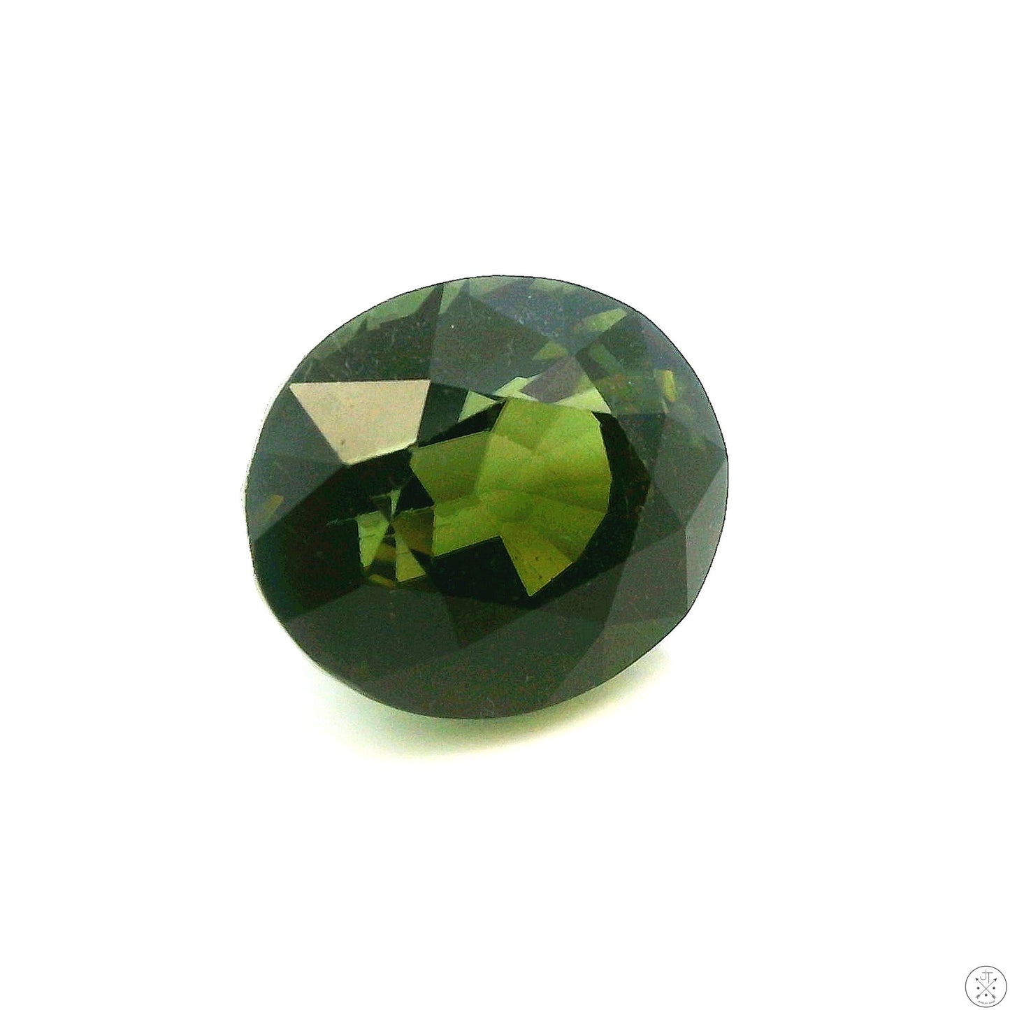 7.09 Carat Natural Green Tourmaline 12 x 10 mm Oval Faceted Gemstone Loose