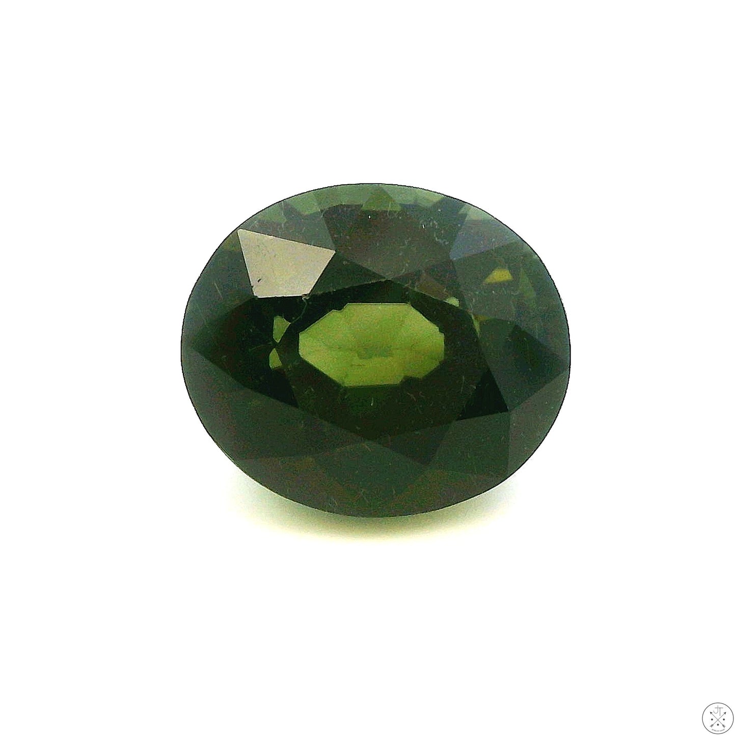 7.09 Carat Natural Green Tourmaline 12 x 10 mm Oval Faceted Gemstone Loose